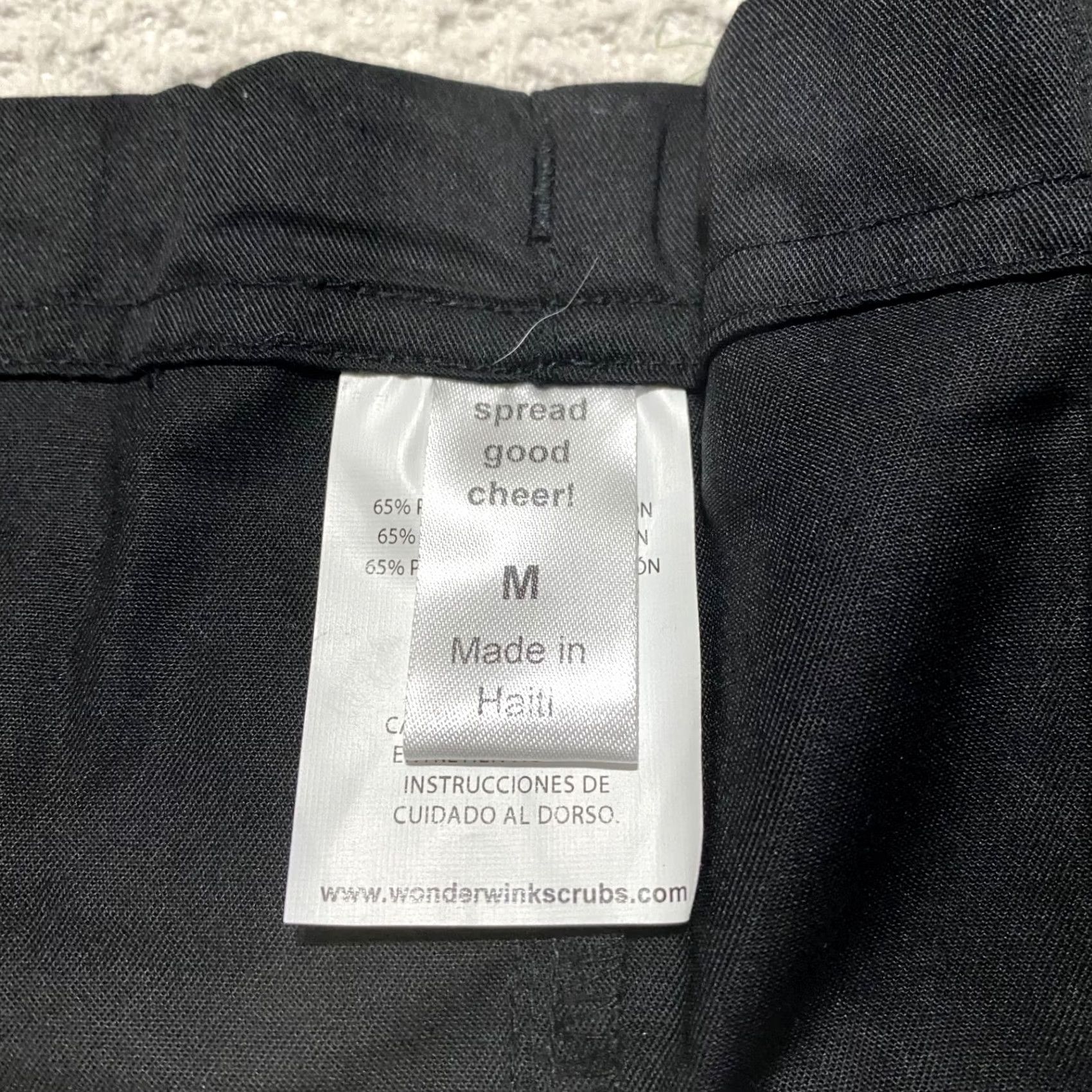 Vintage NWT WonderWink Wonder Work Pants Unisex Medium Black Medical Scrubs Pockets New Size US 31 - 3 Thumbnail
