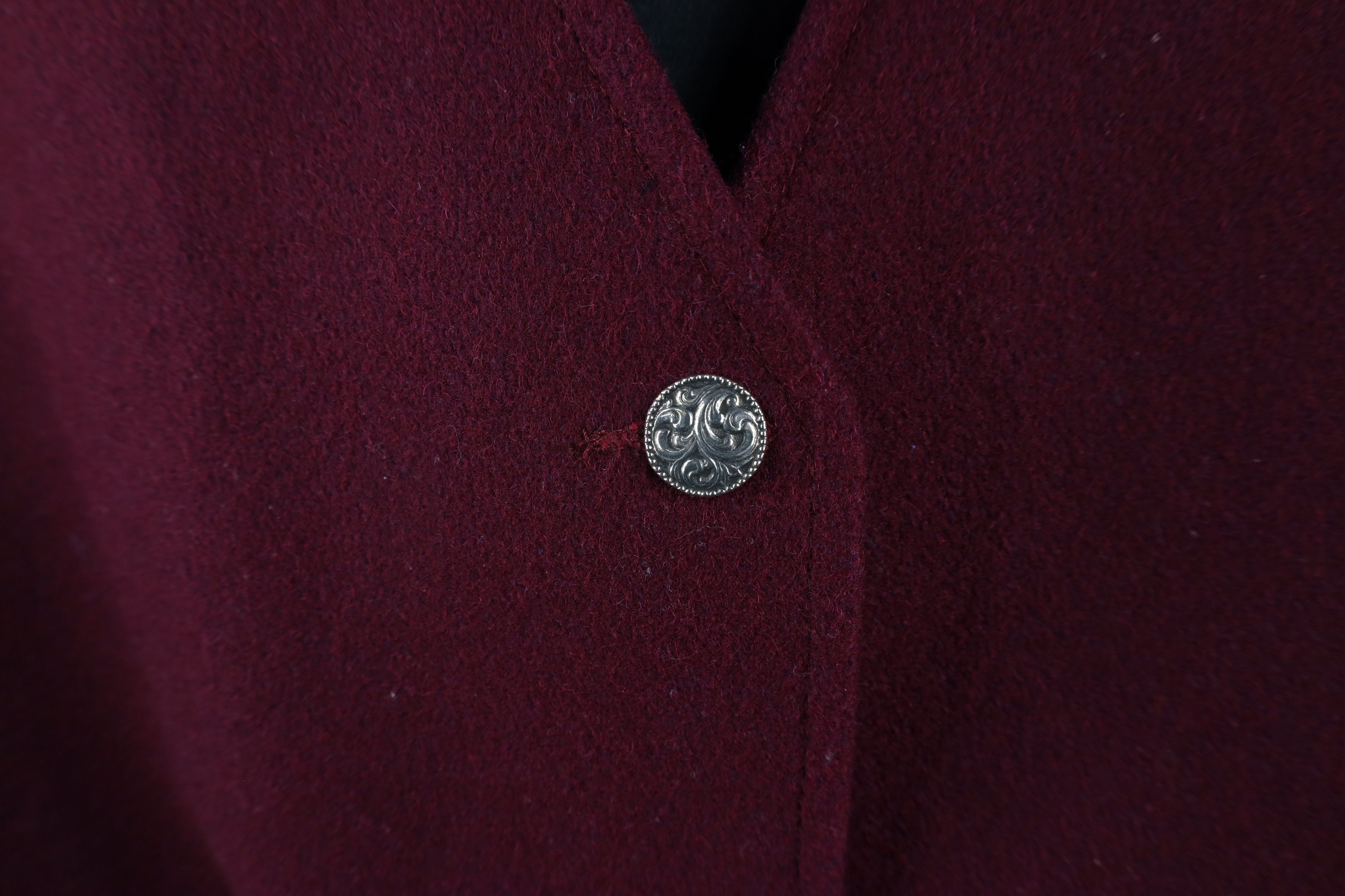 Vintage Vintage 90s Streetwear Back Button Vest Jacket Maroon USA Size L / US 10 / IT 46 - 6 Thumbnail
