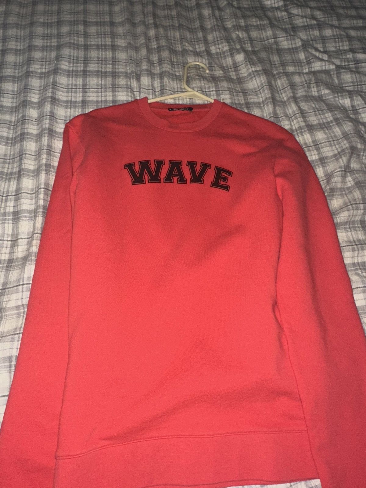 image of Raf Simons “Wave” Sweatshirt in Red, Men's (Size Small)