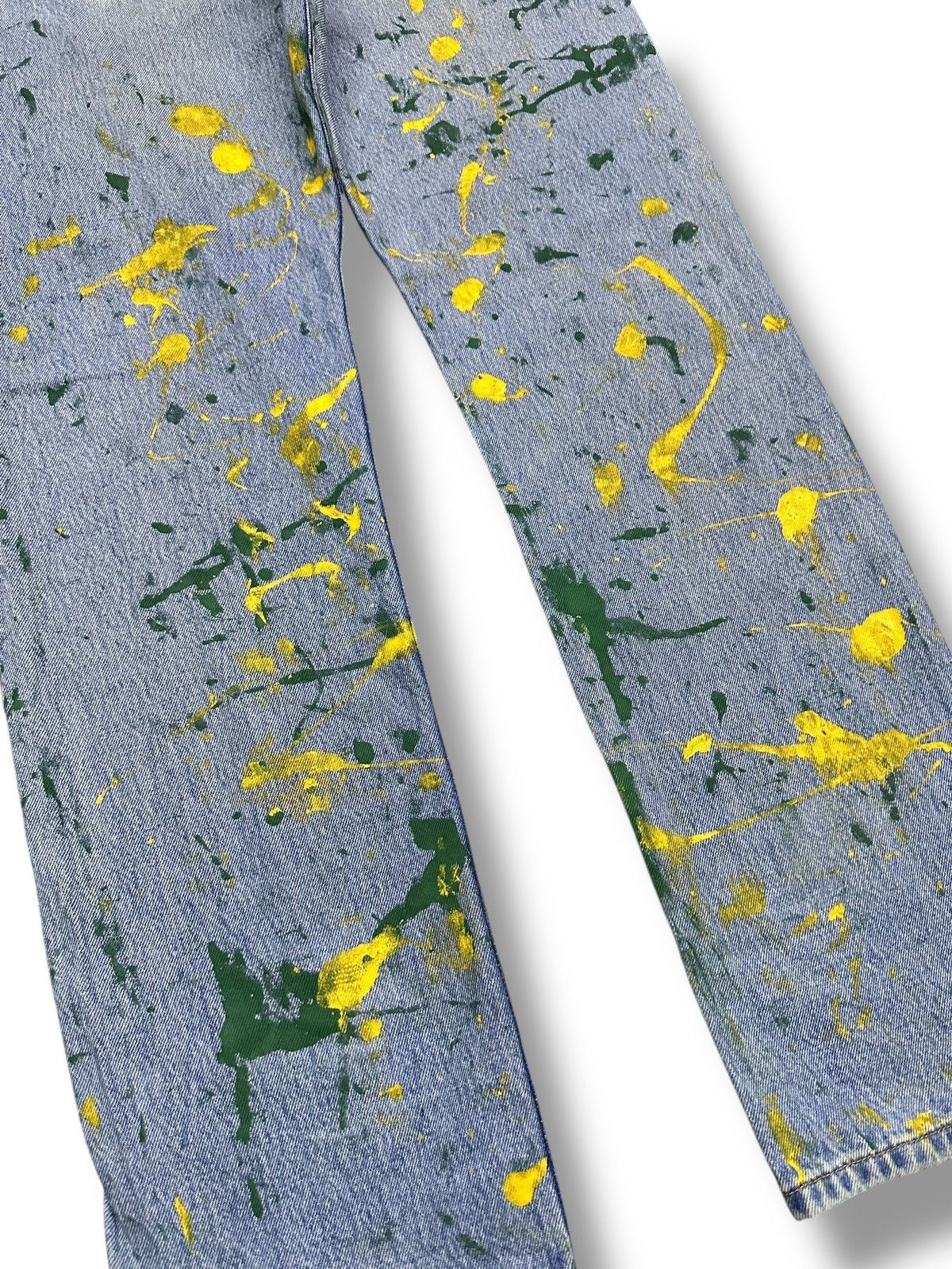 Levi's Vintage Levis Straight Jeans With Painted and Faded Wash Size US 33 - 12 Thumbnail