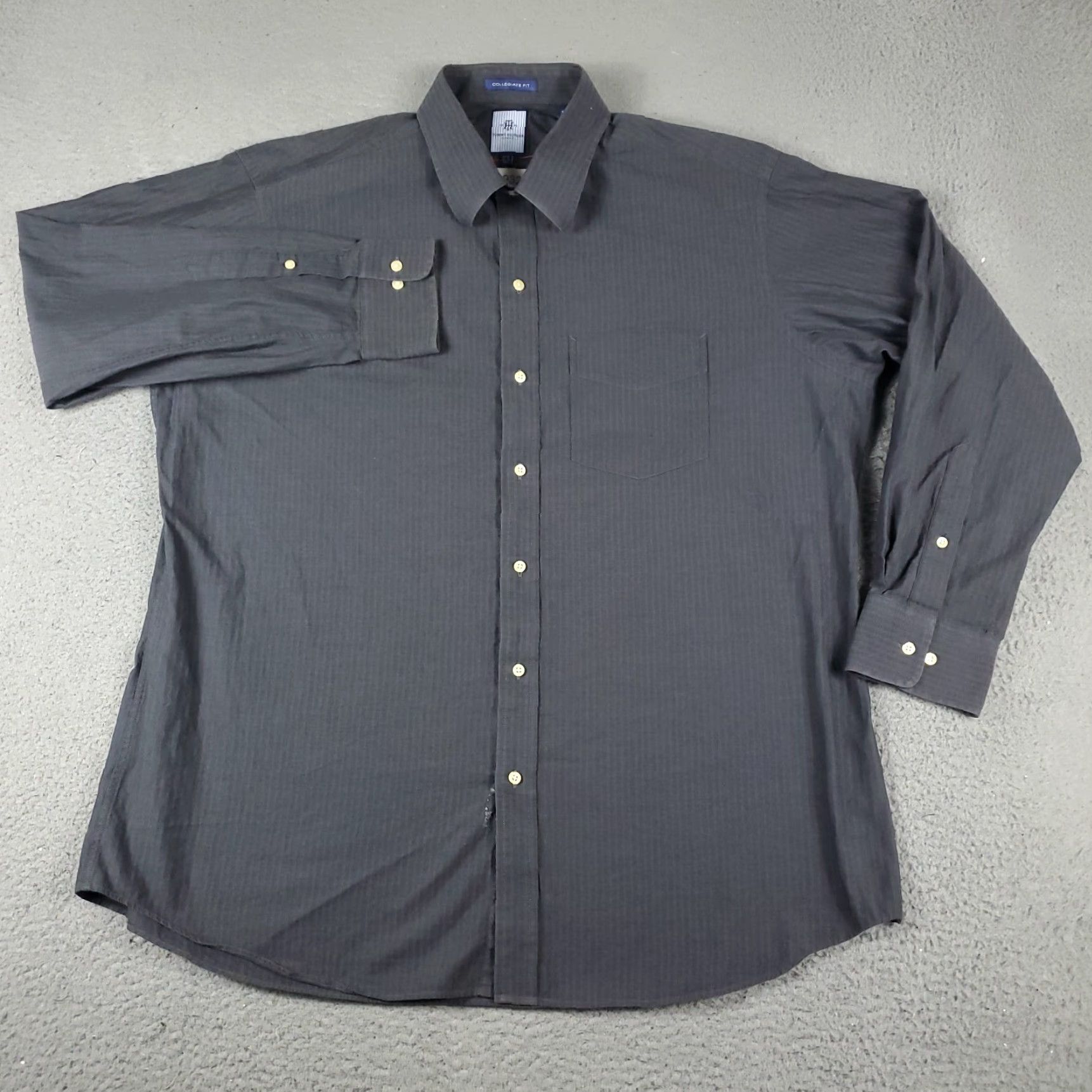 Tommy Hilfiger Tommy Hilfiger Shirt Mens XL Gray Striped Button-Up Long Sleeve Casual Business Formal Party/Cocktail Workwear Size US XL / EU 56 / 4 - 2 Thumbnail