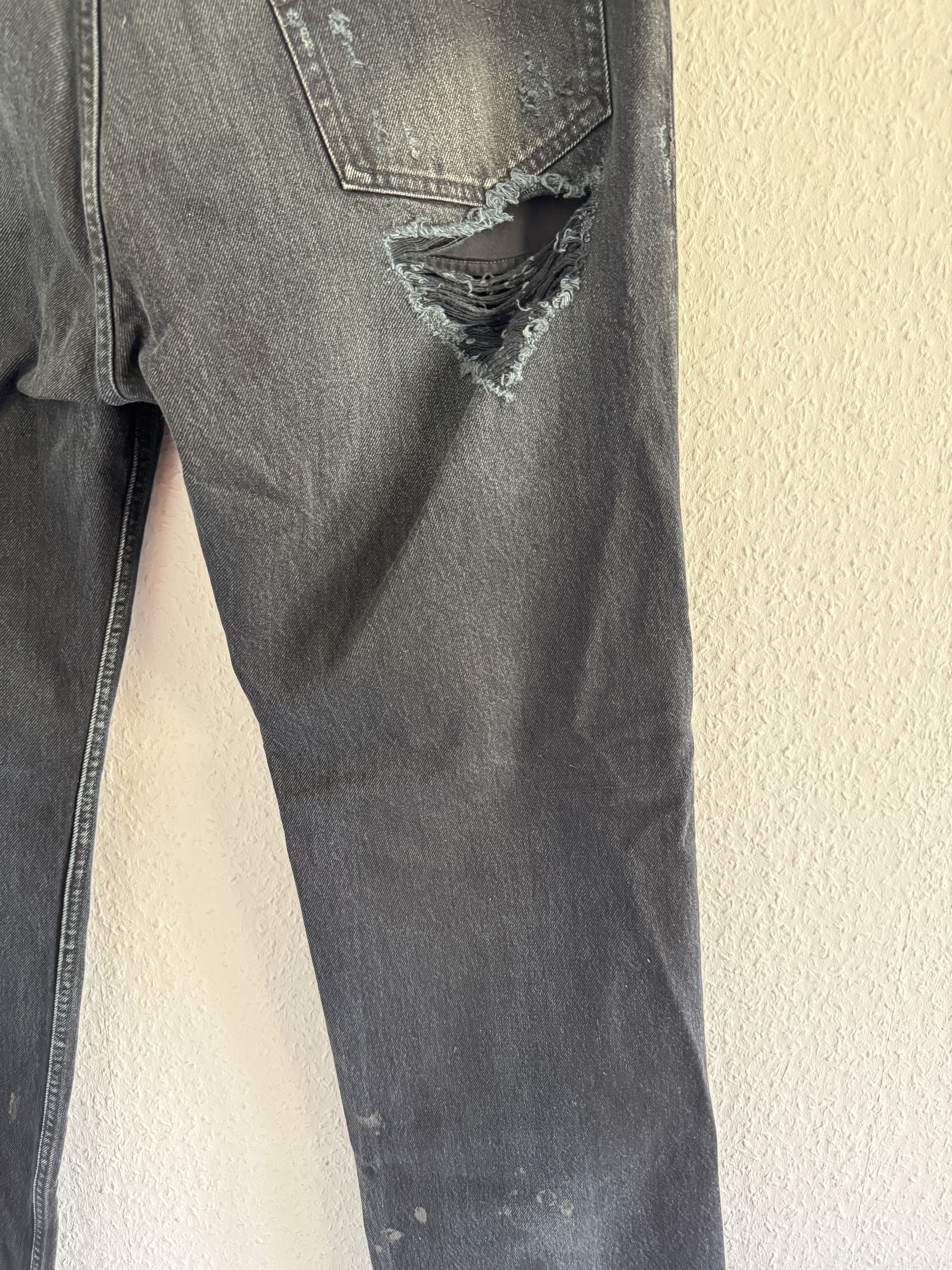 Balenciaga Destroyed Black Denim Jeans Size US 34 / EU 50 - 12 Thumbnail