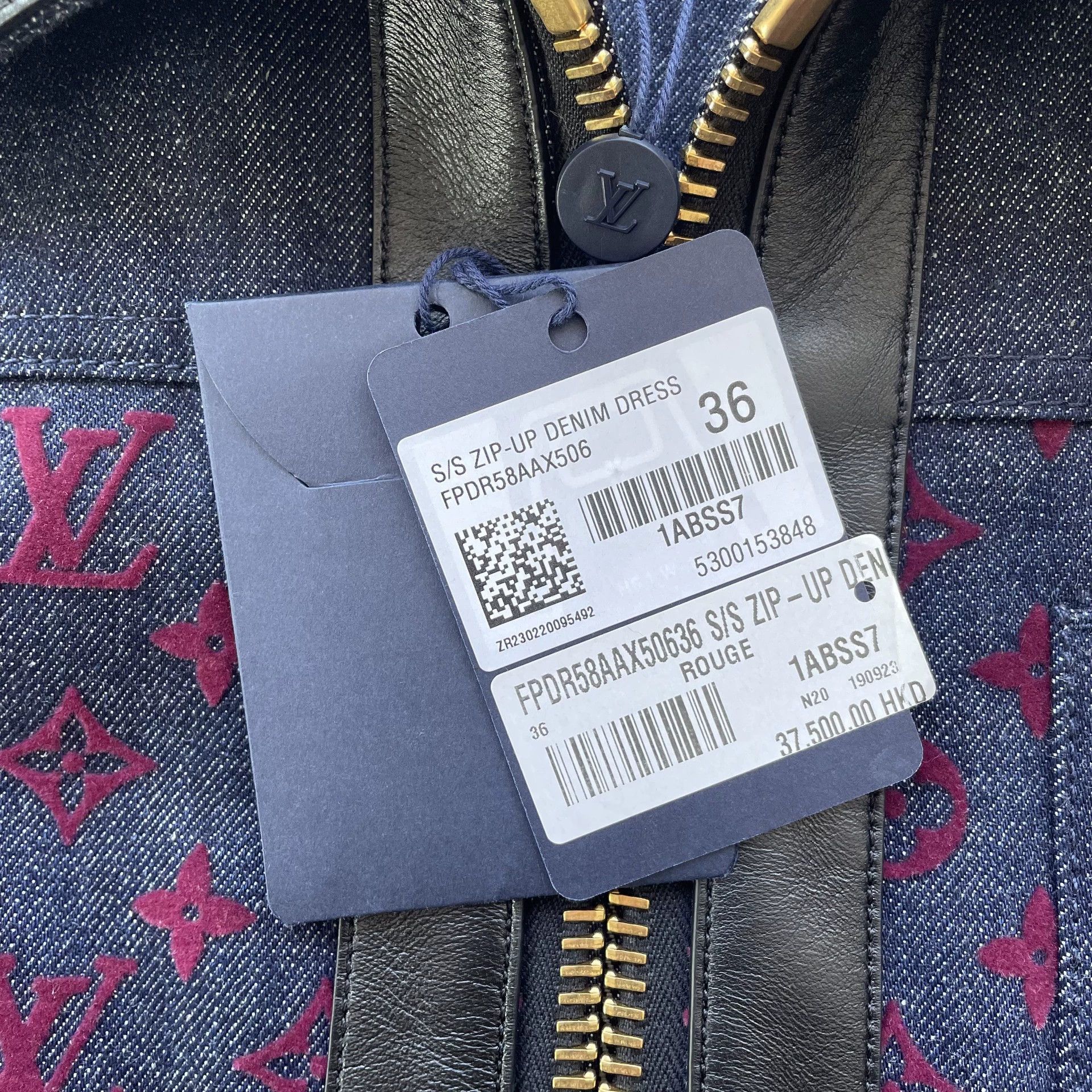 Louis Vuitton LOUIS VUITTON all over print short dress women's navy 36 Size XS / US 0-2 / IT 36-38 - 4 Thumbnail