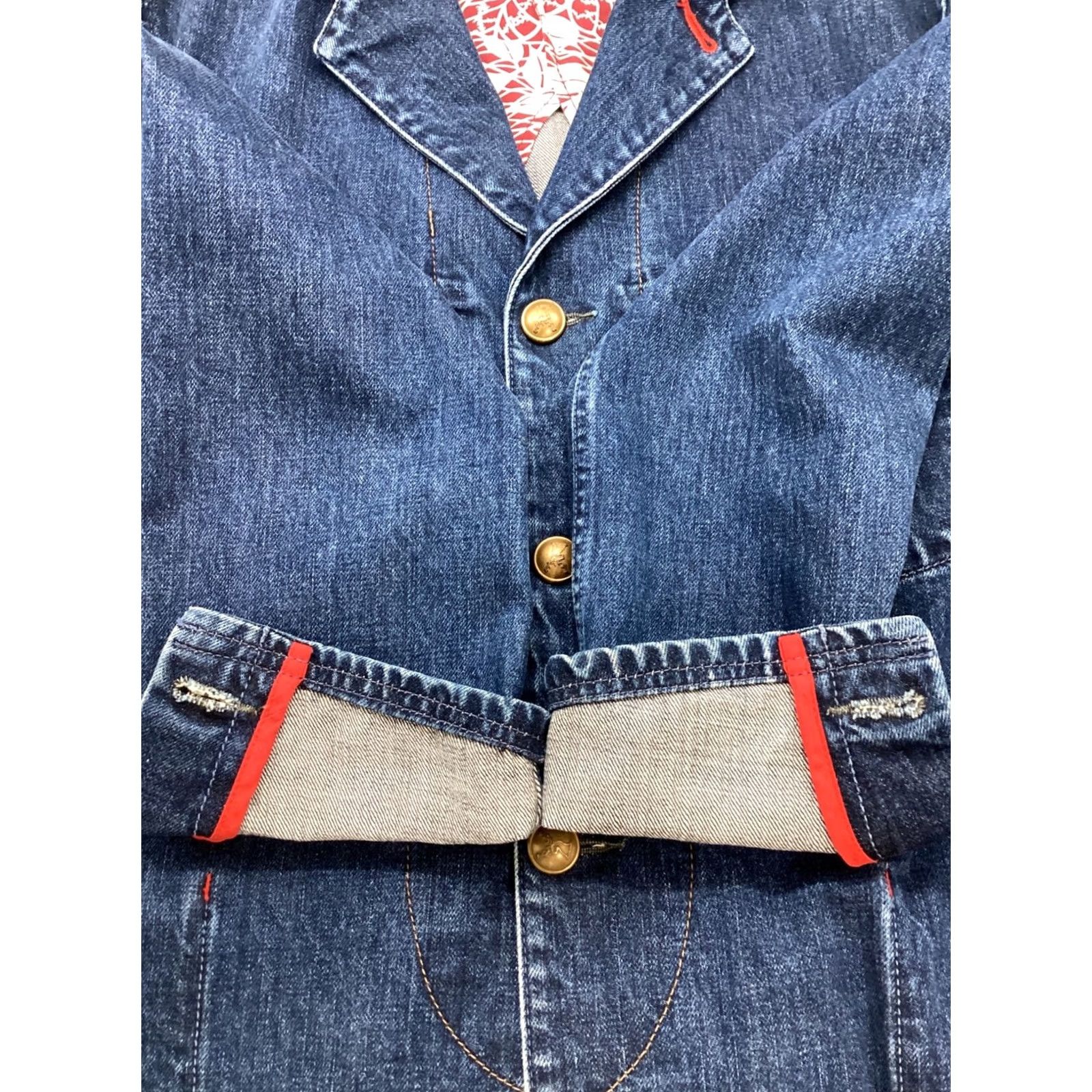 Denime RED EAR Indigo Denim Jacket Men M Size Jacket Size US M / EU 48-50 / 2 - 8 Thumbnail