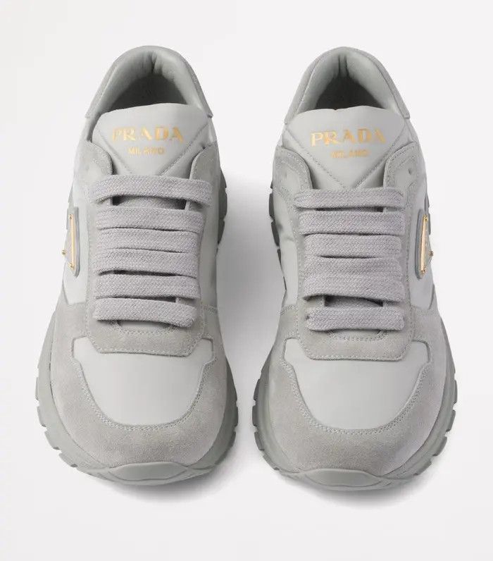 Prada o1B3y1r0526 Suede and Re-Nylon Prax 2.0 Sneakers in Grey Size US 6 / IT 36 - 3 Thumbnail