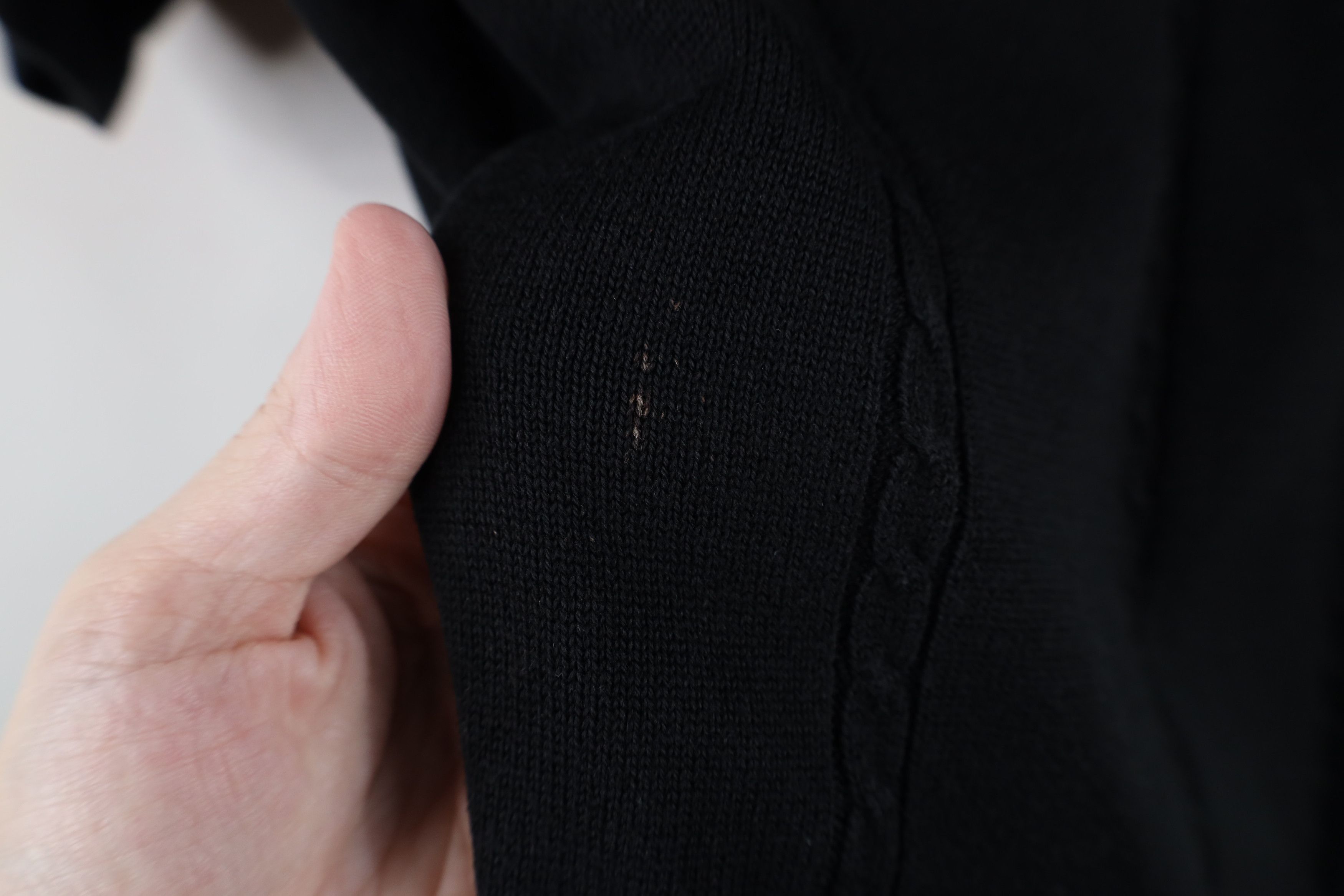 Vintage Vintage 90s Streetwear Blank Cable Knit Collared Polo Black Size US L / EU 52-54 / 3 - 4 Thumbnail