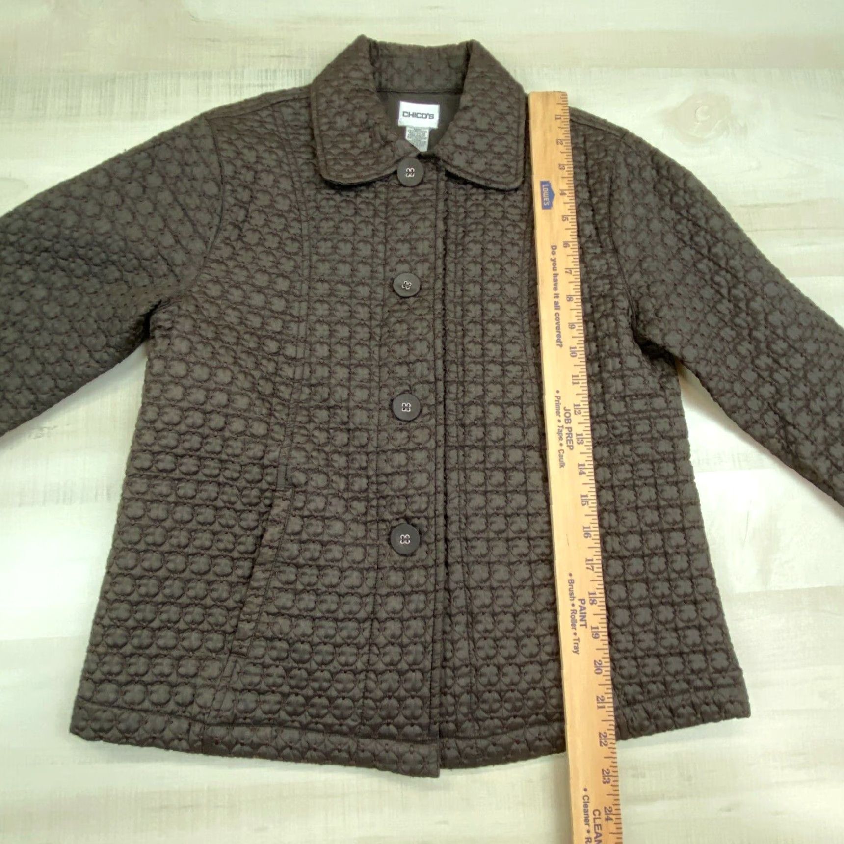 Vintage Chico's Quilted Brown Women's Jacket Size 4 Mid-Length Casual Lightweight Size S / US 4 / IT 40 - 7 Thumbnail