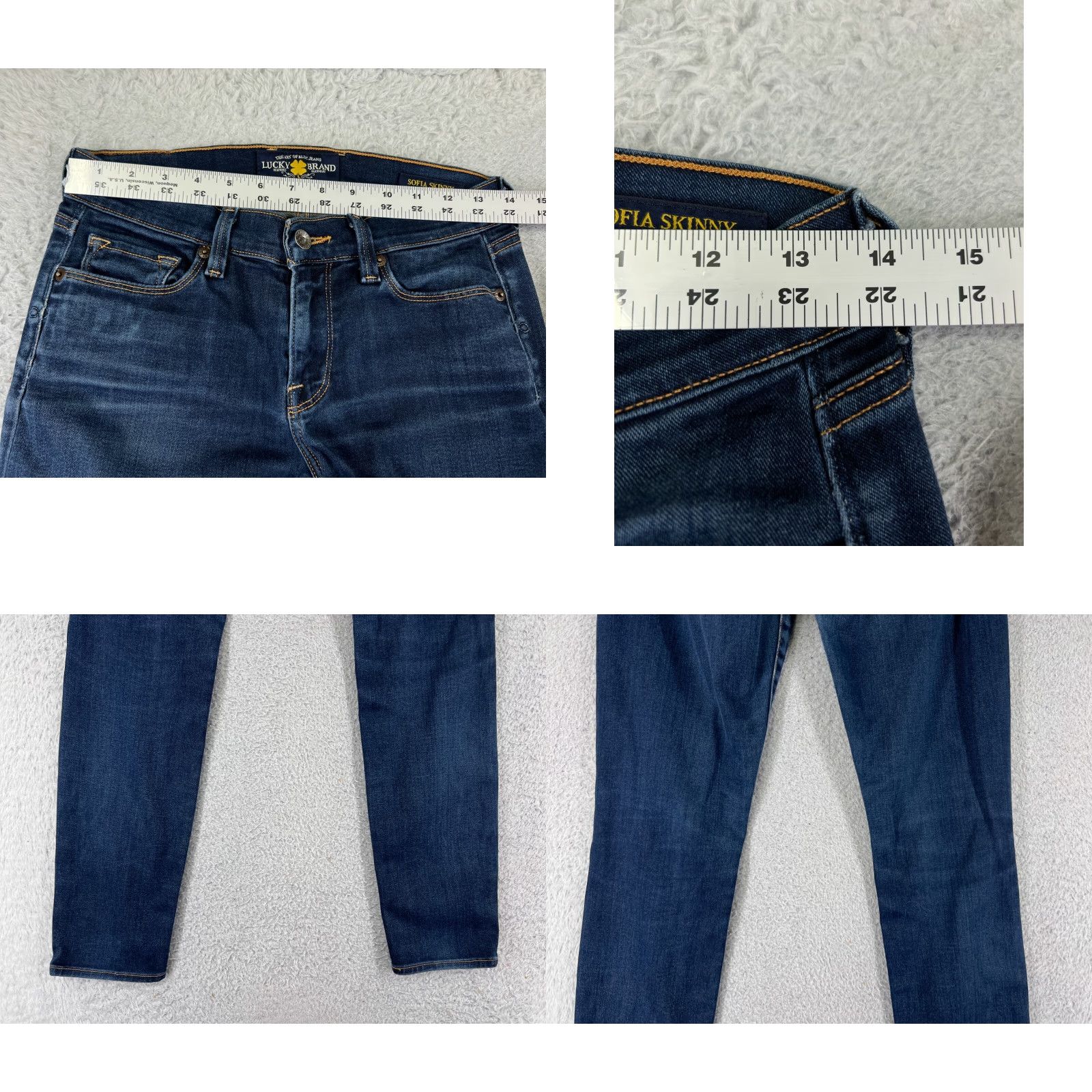 Lucky Brand Lucky Brand Jeans Womens 4 Blue Denim Skinny Low Rise 25x28 90s American Pocket 5-Pocket Design Regular Cotton Blend Size 27" / US 4 / IT 40 - 9 Thumbnail