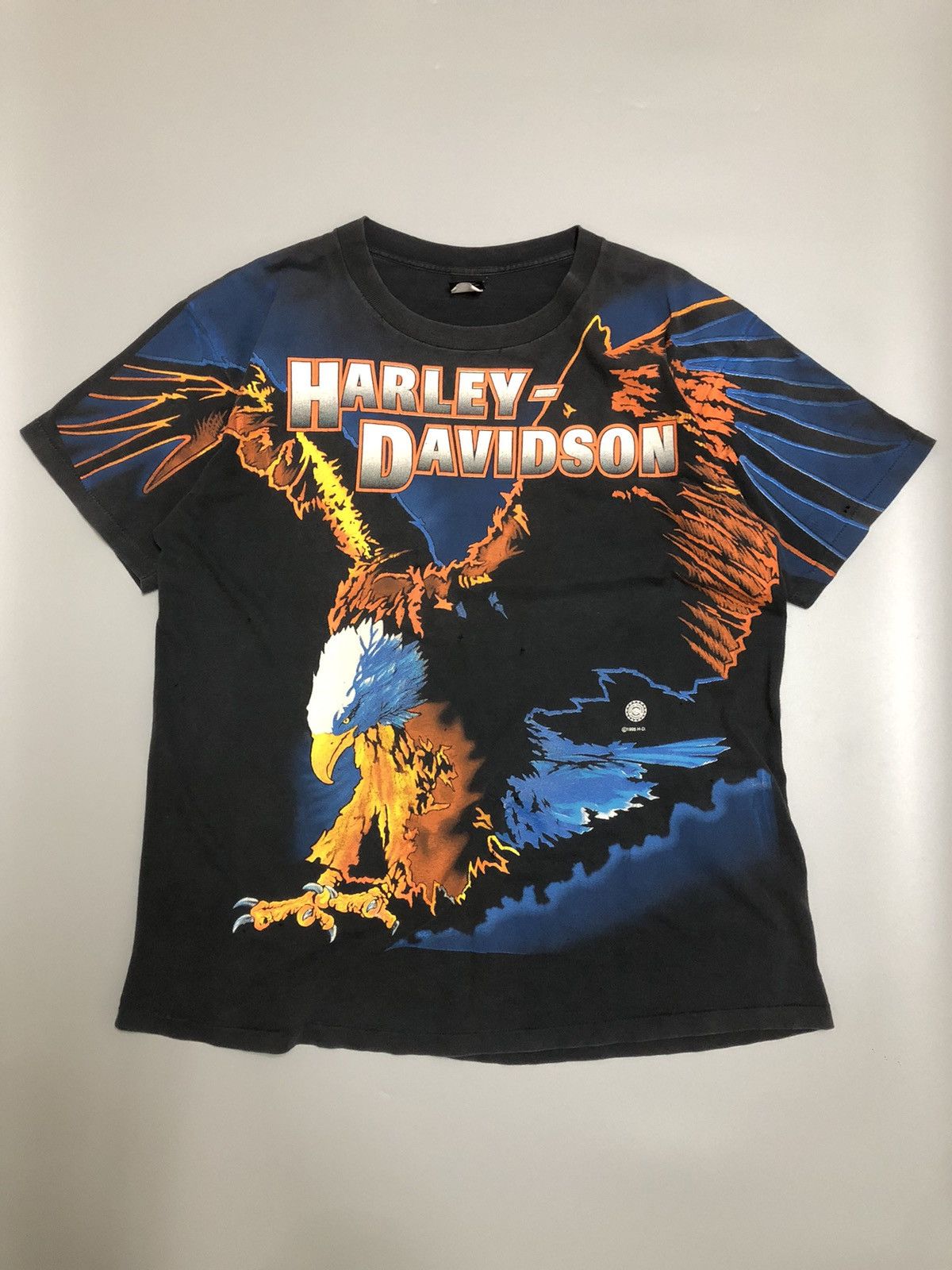 Harley Davidson × Vintage Vintage 90s HARLEY DAVIDSON 1995 AOP Big Eagle Size US XXL / EU 58 / 5 - 1 Thumbnail