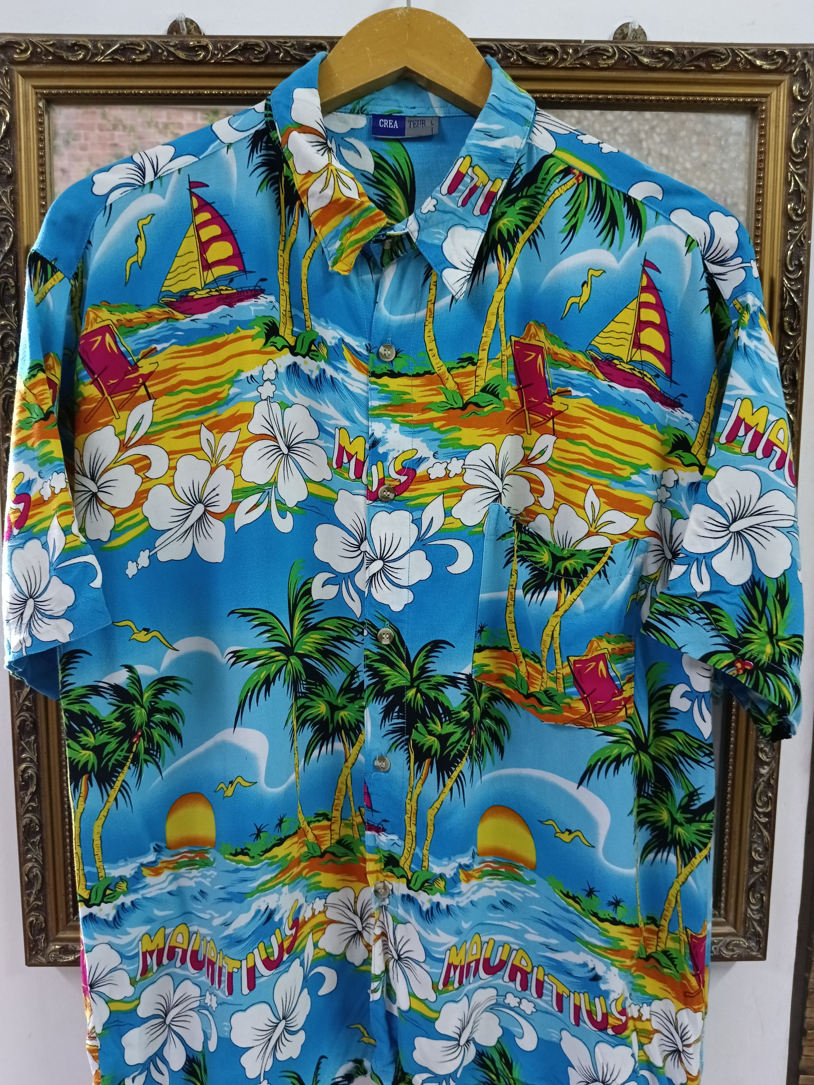 Vintage HAWAIAAN RAYON MAURITUS CREA TEUR Size US L / EU 52-54 / 3 - 1 Thumbnail