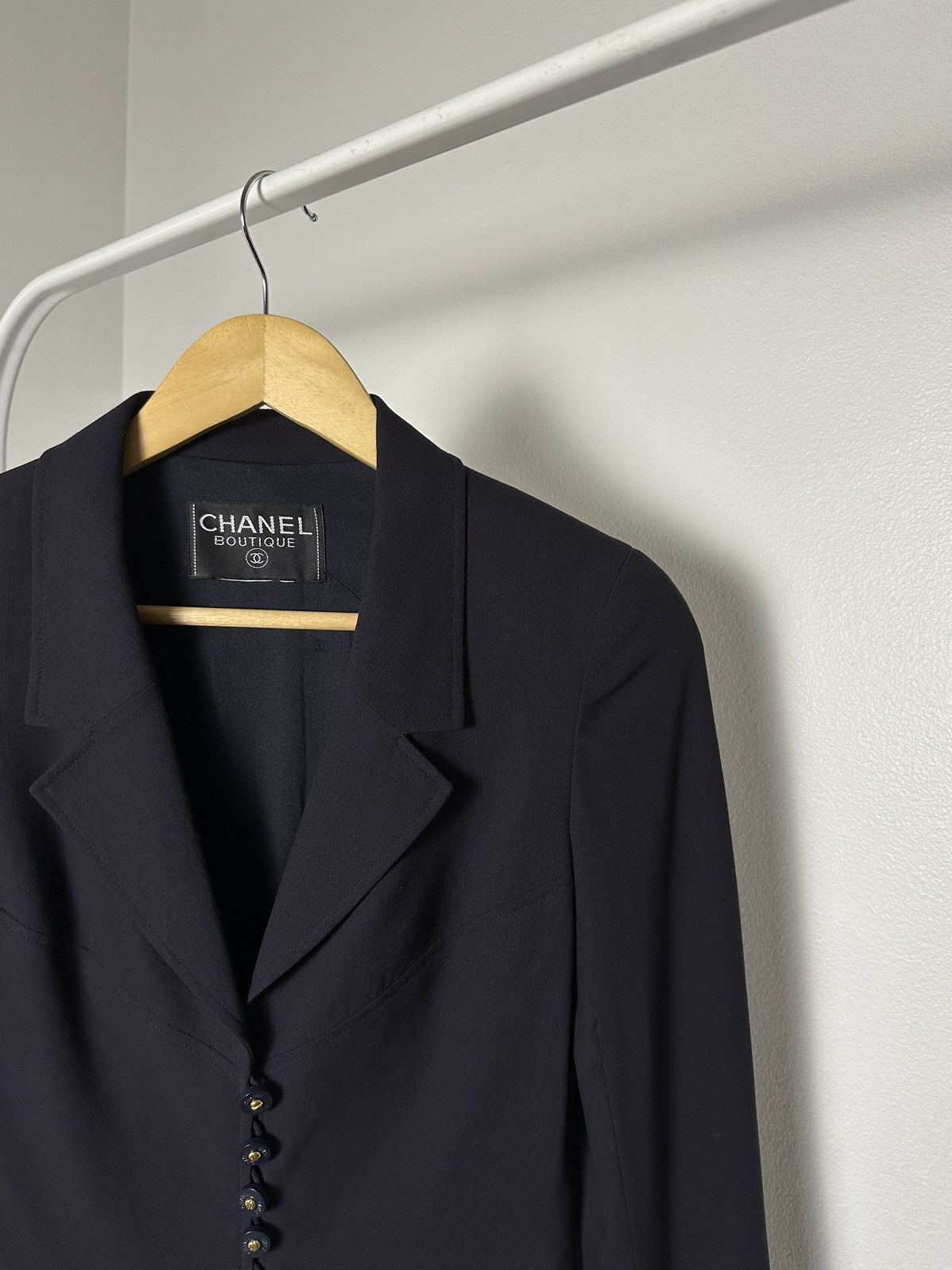 Chanel Chanel 1997 Runway Gripoix Logo Button Corset Suit Jacket Size M / US 6-8 / IT 42-44 - 3 Thumbnail