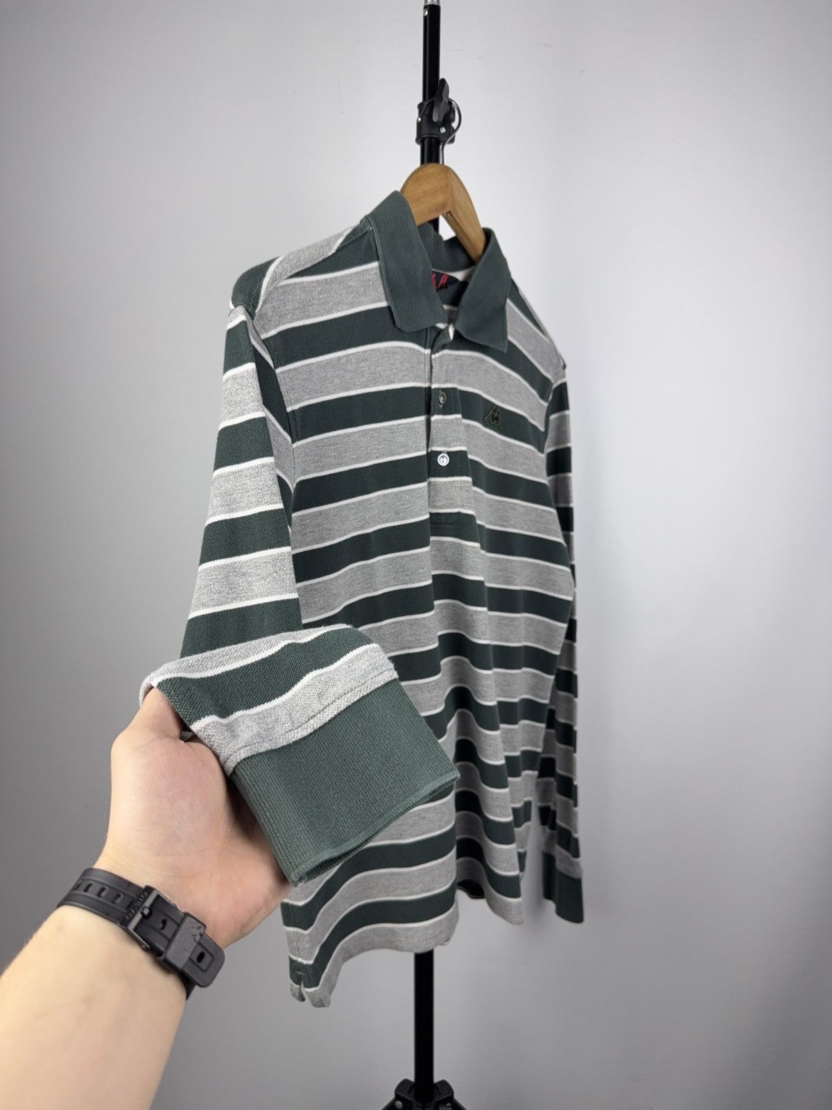 Kappa × Vintage Vintage Kappa La Polo Striped Long Sleeve Rugby Shirt Green Size US M / EU 48-50 / 2 - 3 Thumbnail