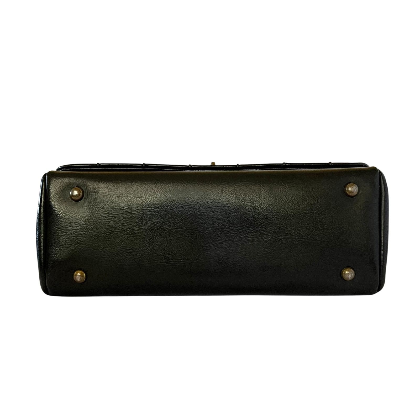 Vintage Vintage Verdi Black Embossed Turnlock Satchel Handbag Size ONE SIZE - 7 Thumbnail