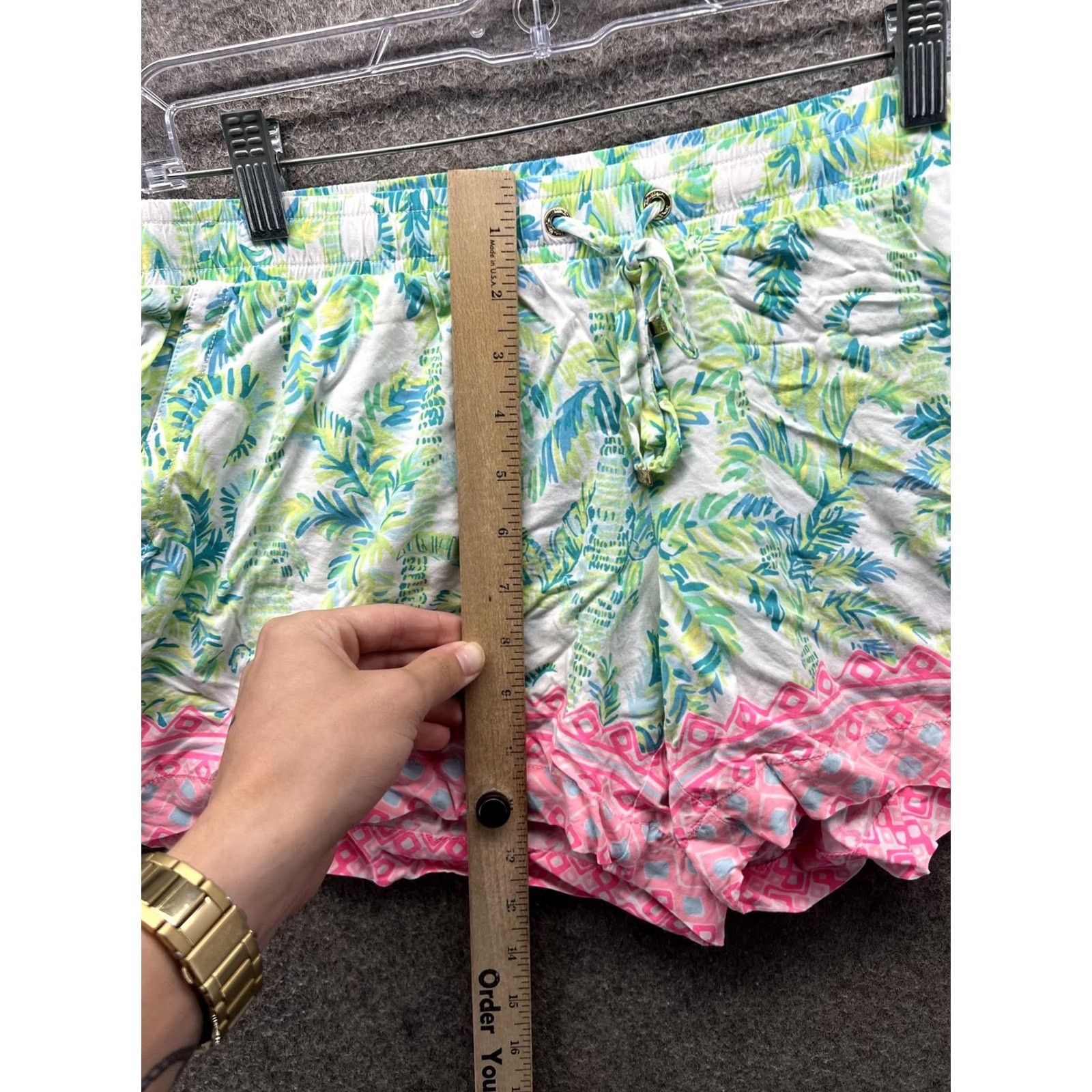Lilly Pulitzer Lilly Pulitzer Shorts Womens Large Multicolor Tropical Floral Rayon Hot Pants Size 36" / US 14 / IT 50 - 5 Thumbnail