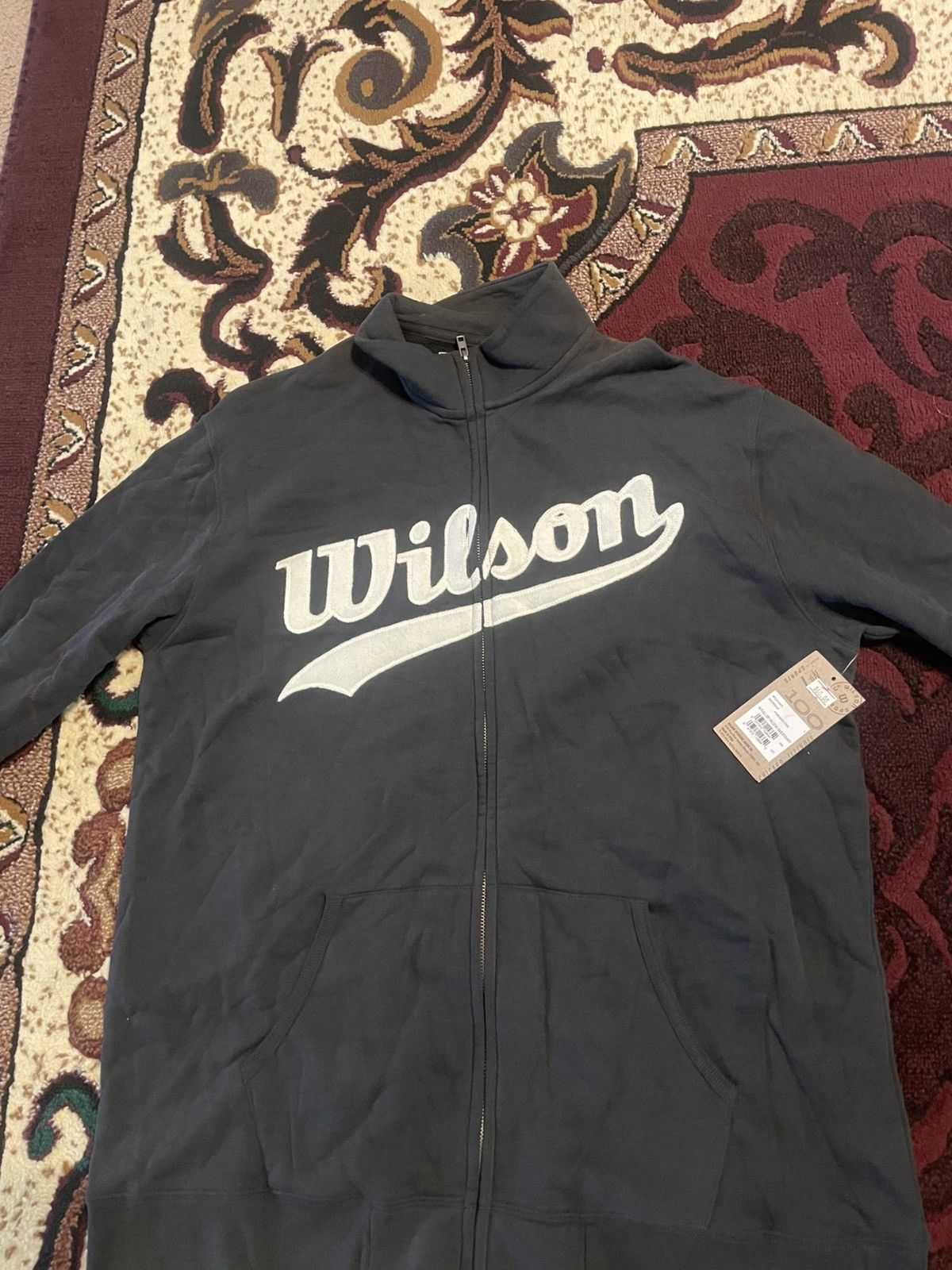 Vintage × Wilson Wilson Sporting Goods 100 years zip sweater Size US L / EU 52-54 / 3 - 1 Thumbnail