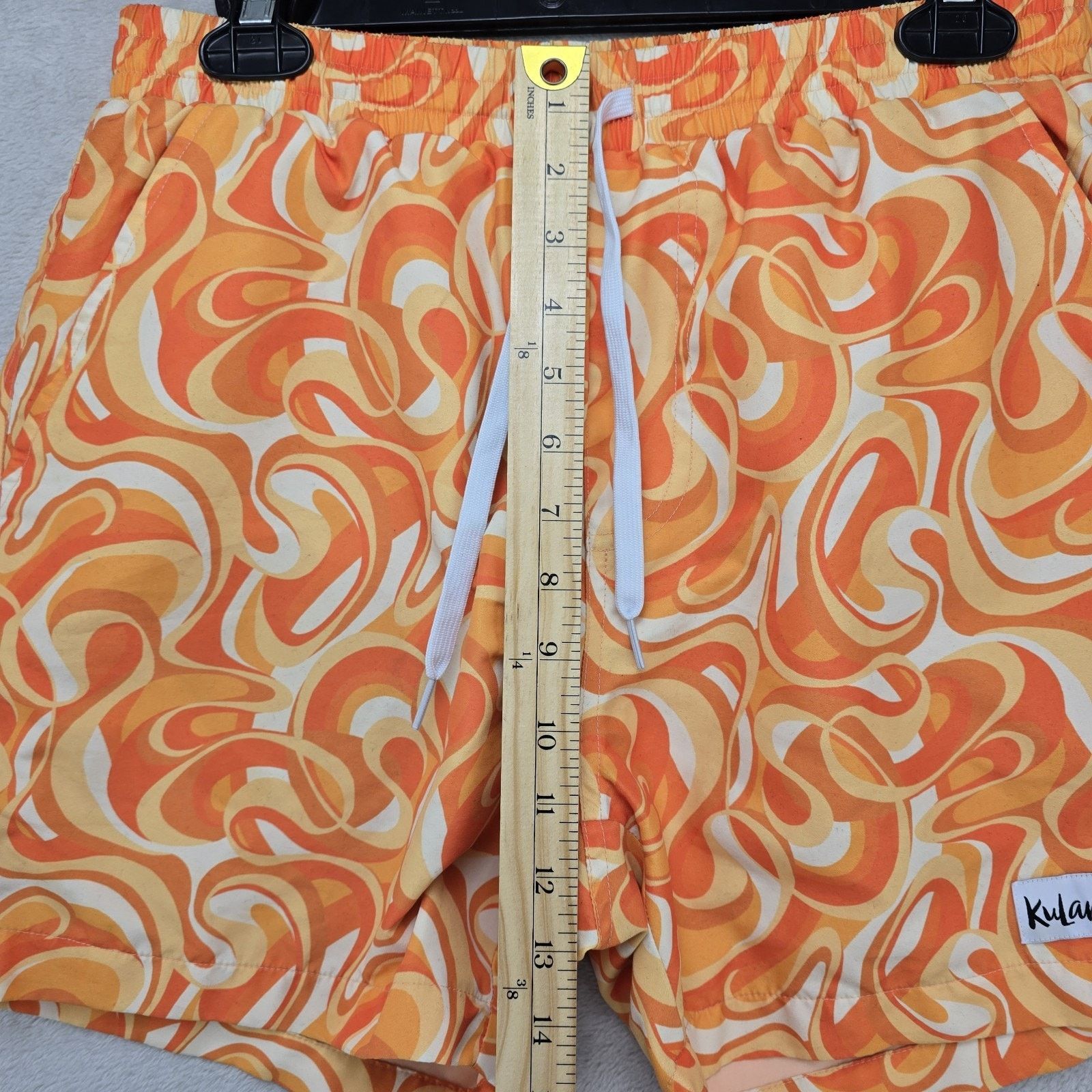 Other Kulani Kinis Swim Trunks Mens Small Orange Lined Shorts 5” Size US 28 / EU 44 - 9 Thumbnail