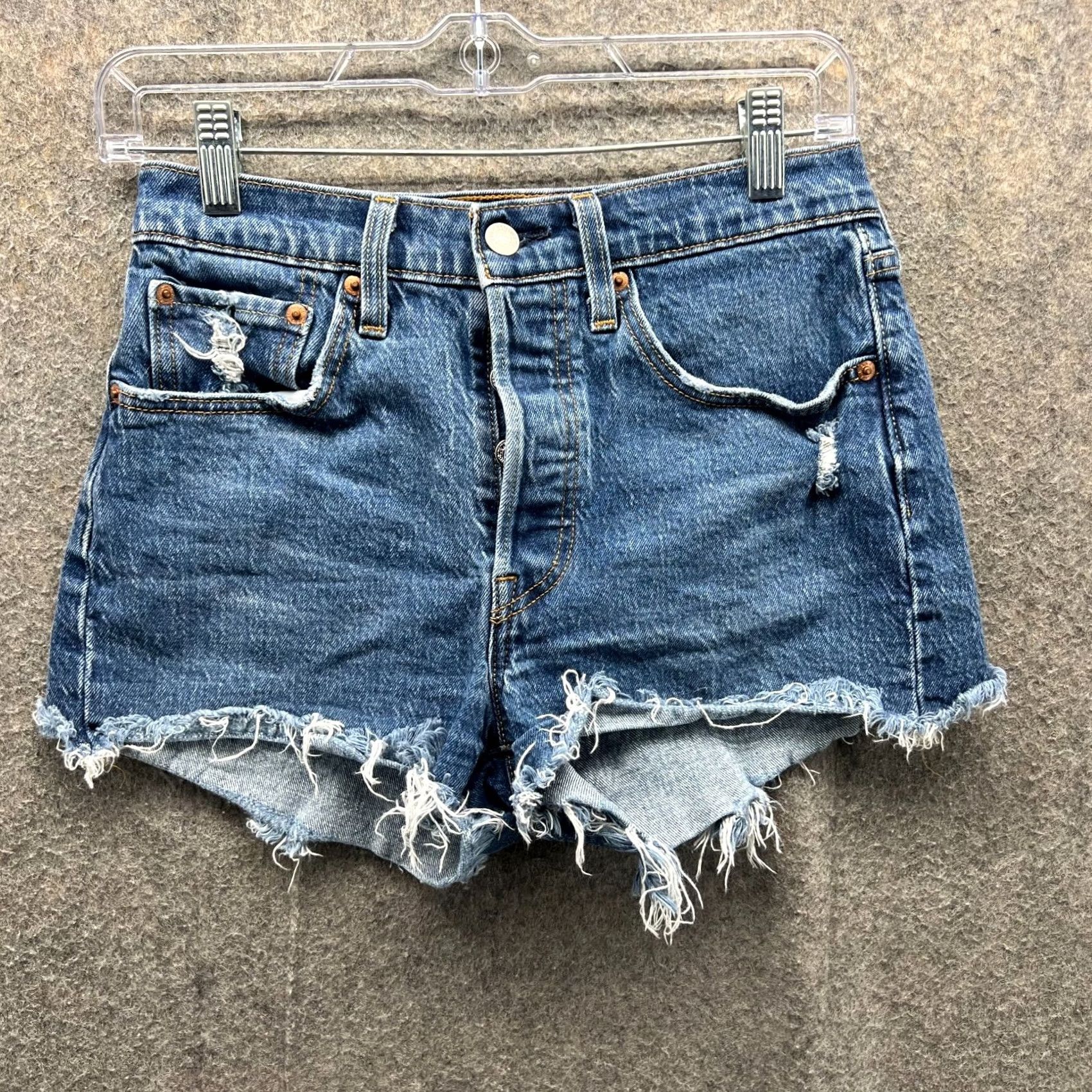 Levi's Levi's 501 Jeans Shorts Womens 26 Blue Denim High Rise Button Fly Light Wash Casual Size 26" / US 2 / IT 38 - 2 Thumbnail