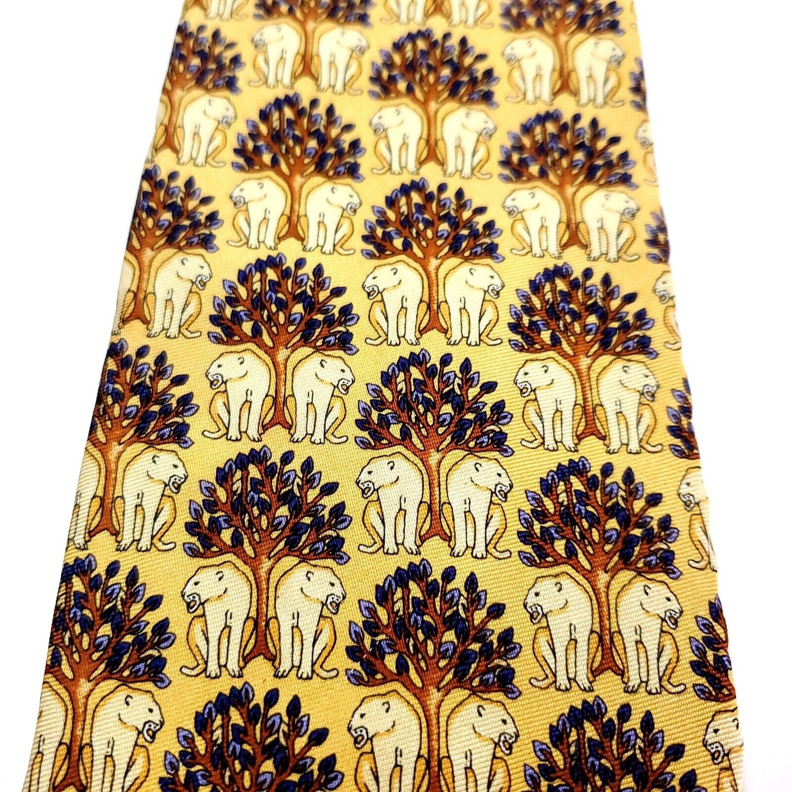 Brooks Brothers Brooks Brothers Makers Silk Tie Yellow Lion Print Size ONE SIZE - 2 Thumbnail