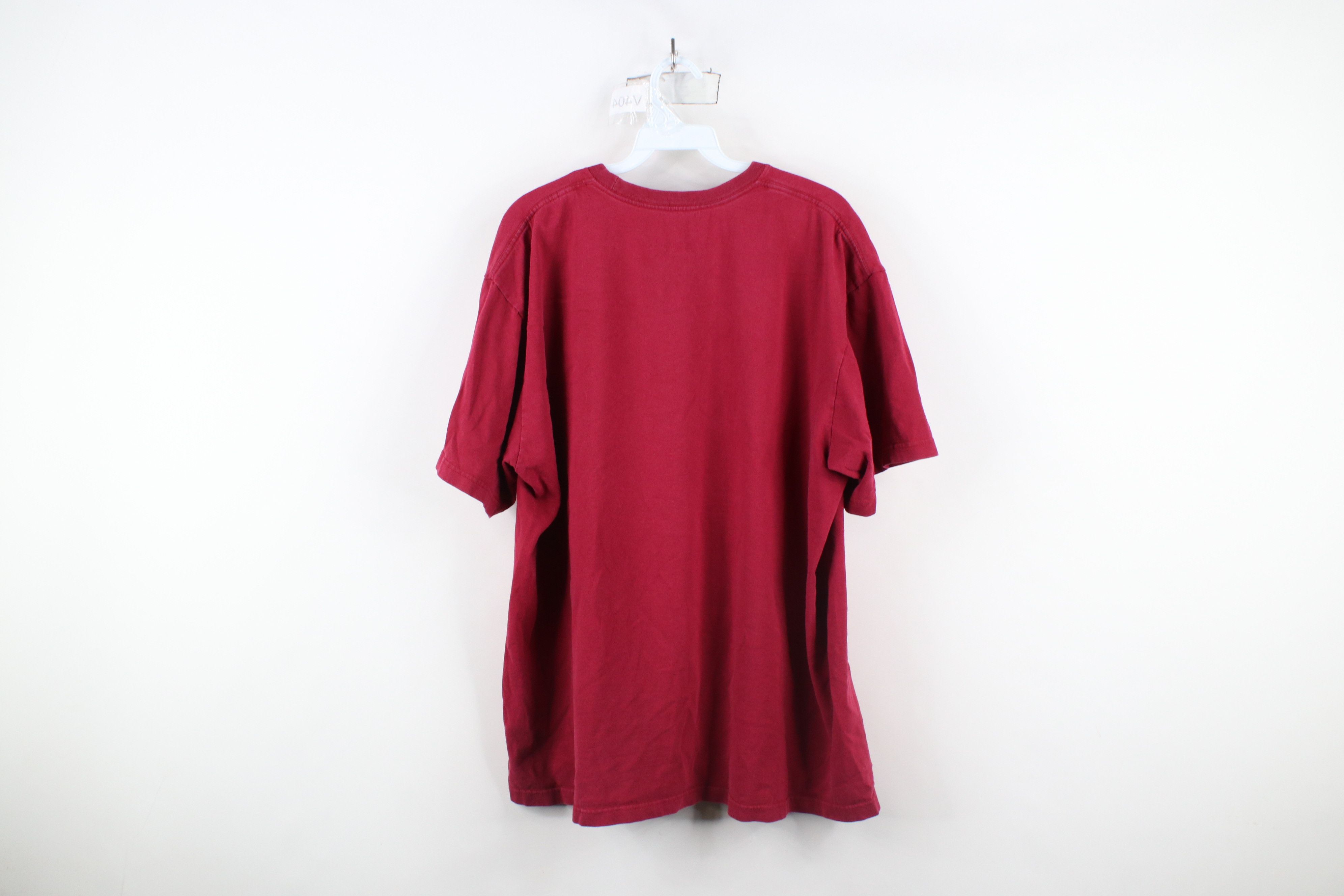 Nike × Vintage Vintage Y2K Nike Fit Travis Scott Mini Swoosh T-Shirt Red Size US XL / EU 56 / 4 - 11 Thumbnail