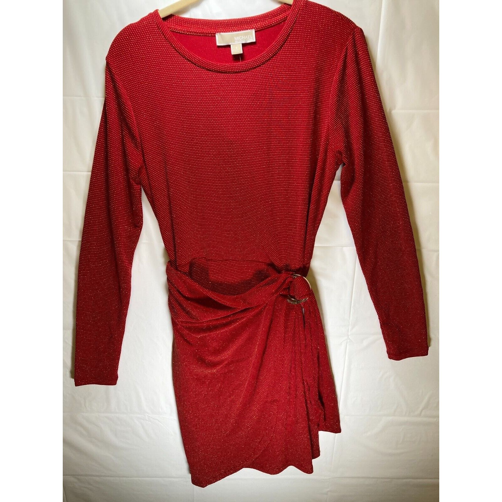 Michael Kors Michael Kors Women's Red Metallic D-Ring Tie T-Shirt Dress S Size S / US 4 / IT 40 - 3 Thumbnail