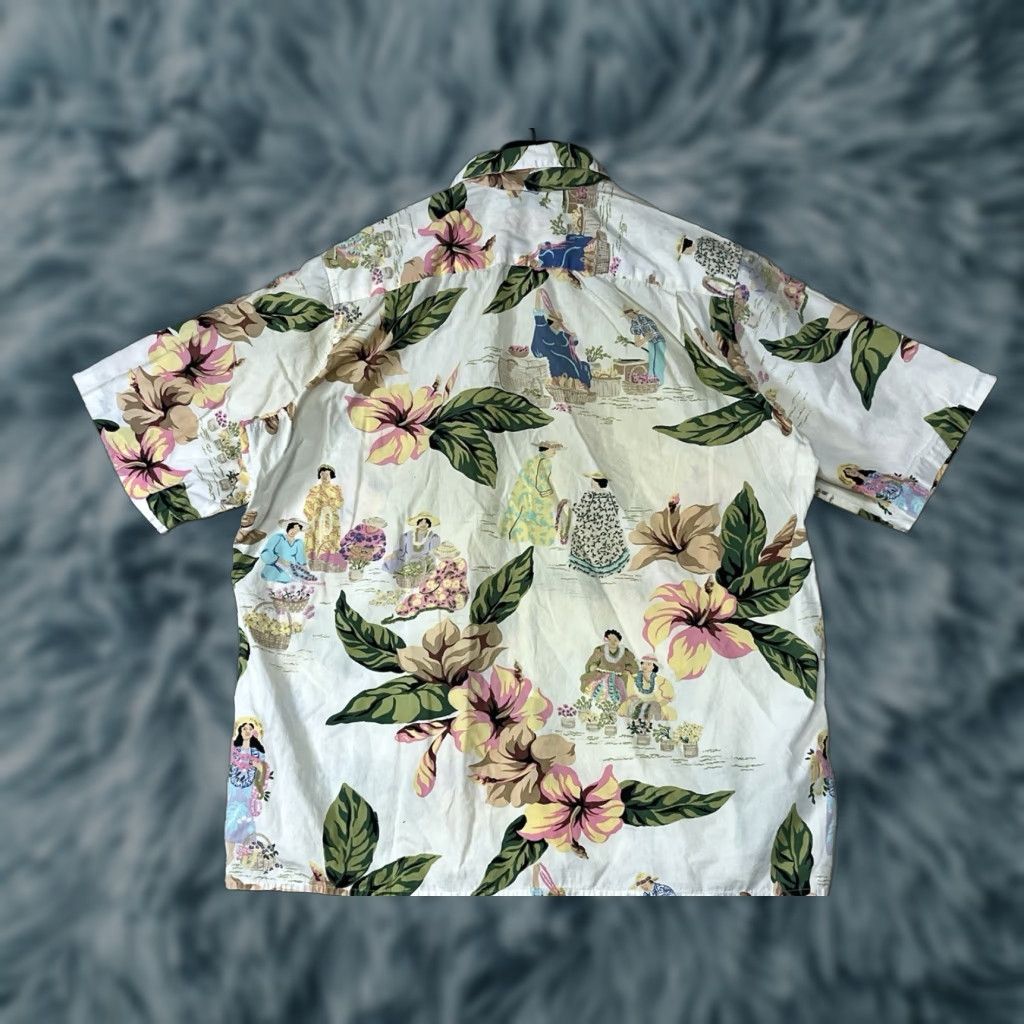 Reyn Spooner Reyn Spooner Hawaiian Shirt Mens Button-Up Short Sleeve Floral Multicolor Cotton White Green Size M Size US M / EU 48-50 / 2 - 1 Thumbnail