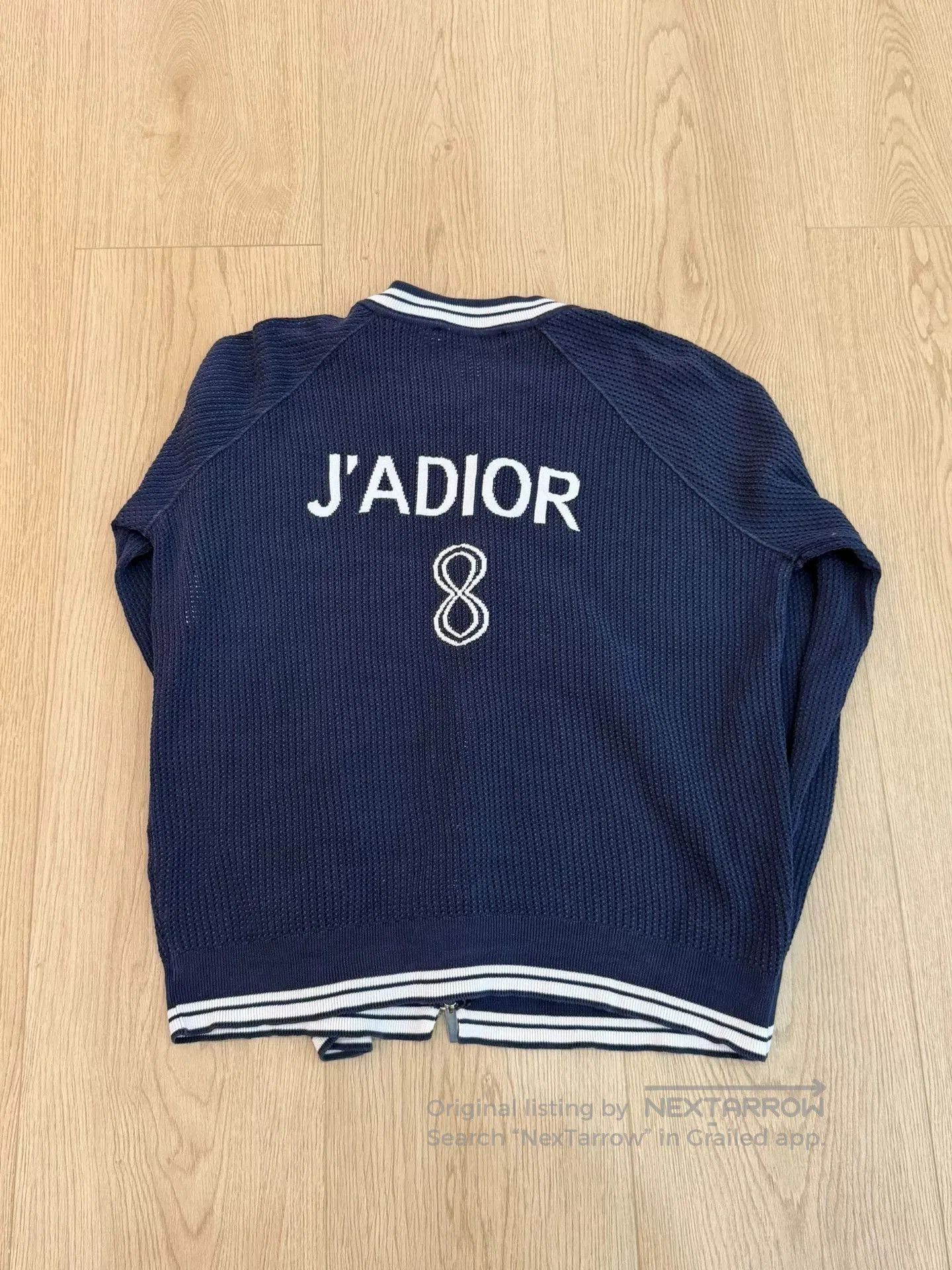 Japanese Brand Dior Navy Embroidered Number 8 Zip Hoodie. Size S / US 4 / IT 40 - 1 Thumbnail