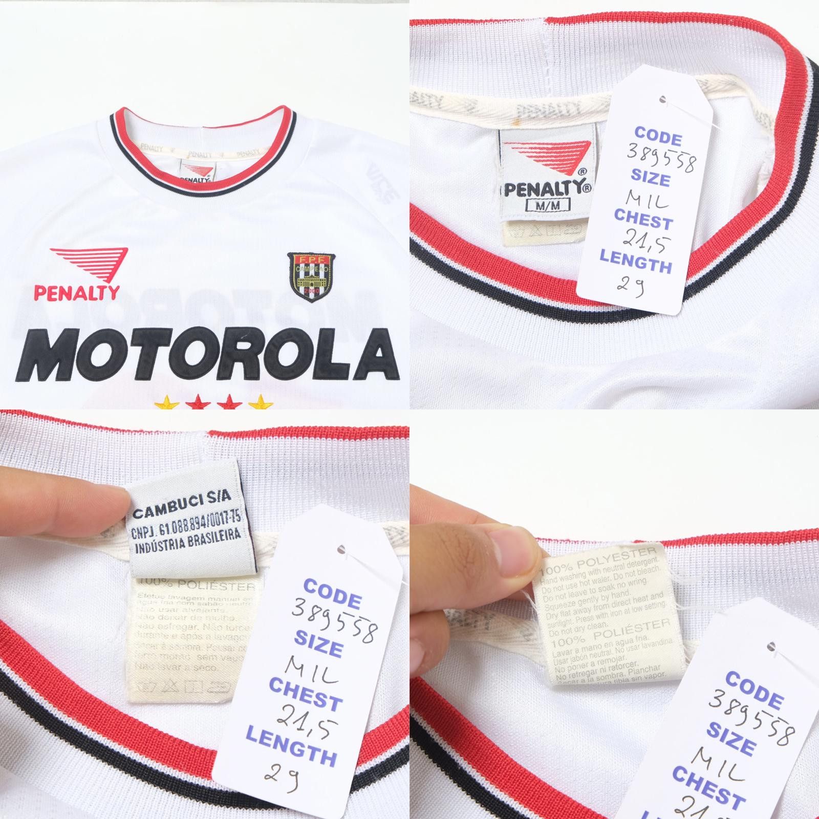 Penalty 2000/01 Sao Paulo Brazil Home Shirt (M/L) Size US M / EU 48-50 / 2 - 5 Thumbnail