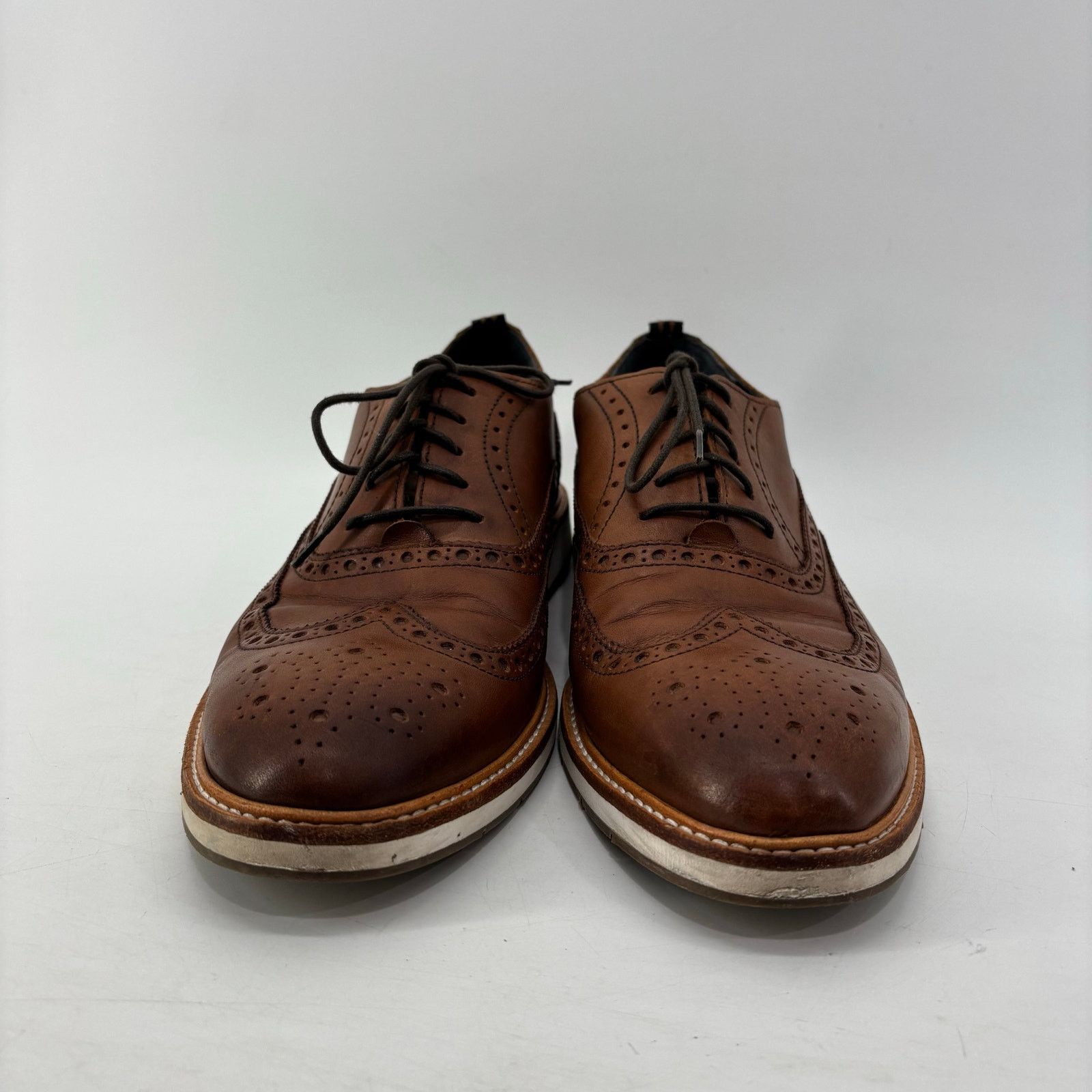Cole Haan Cole Haan Sz 11 Mens Morris Grand Wingtip Brown Leather Size US 11 / EU 44 - 8 Thumbnail
