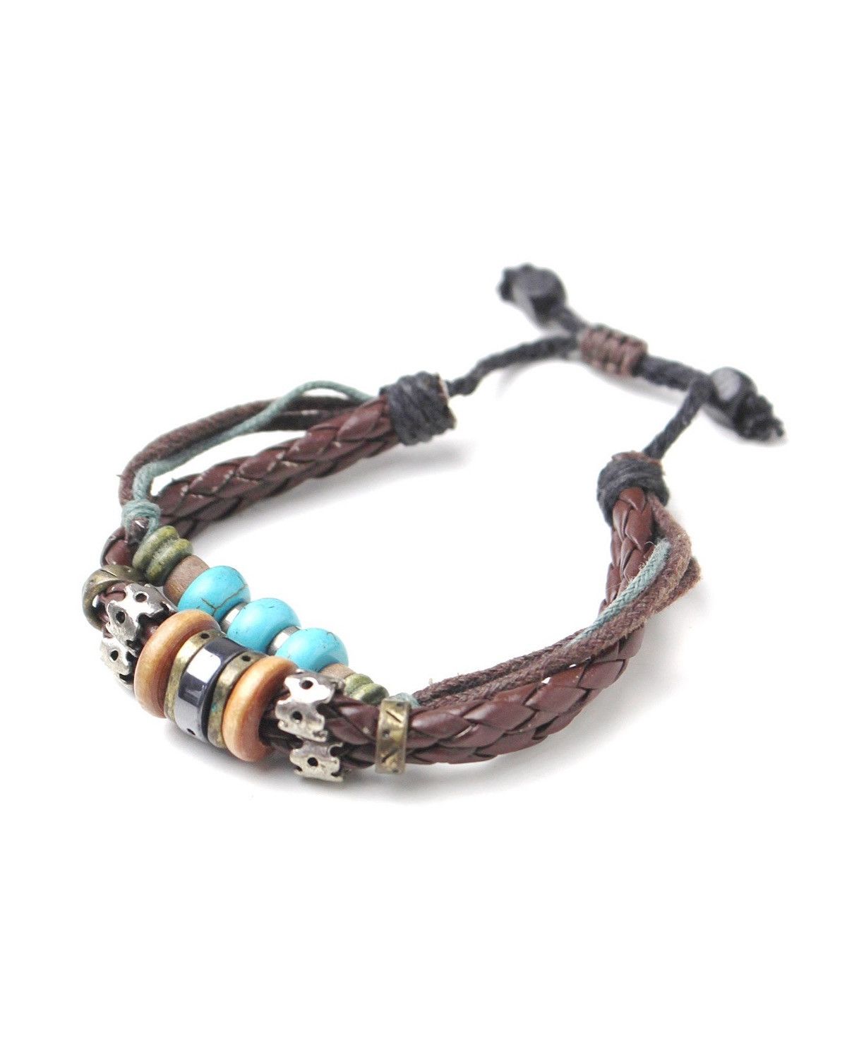 Vintage 2000S JAPANESE MADE TURQUOISE NOMAD LEATHER BRACELET Size ONE SIZE - 2 Thumbnail