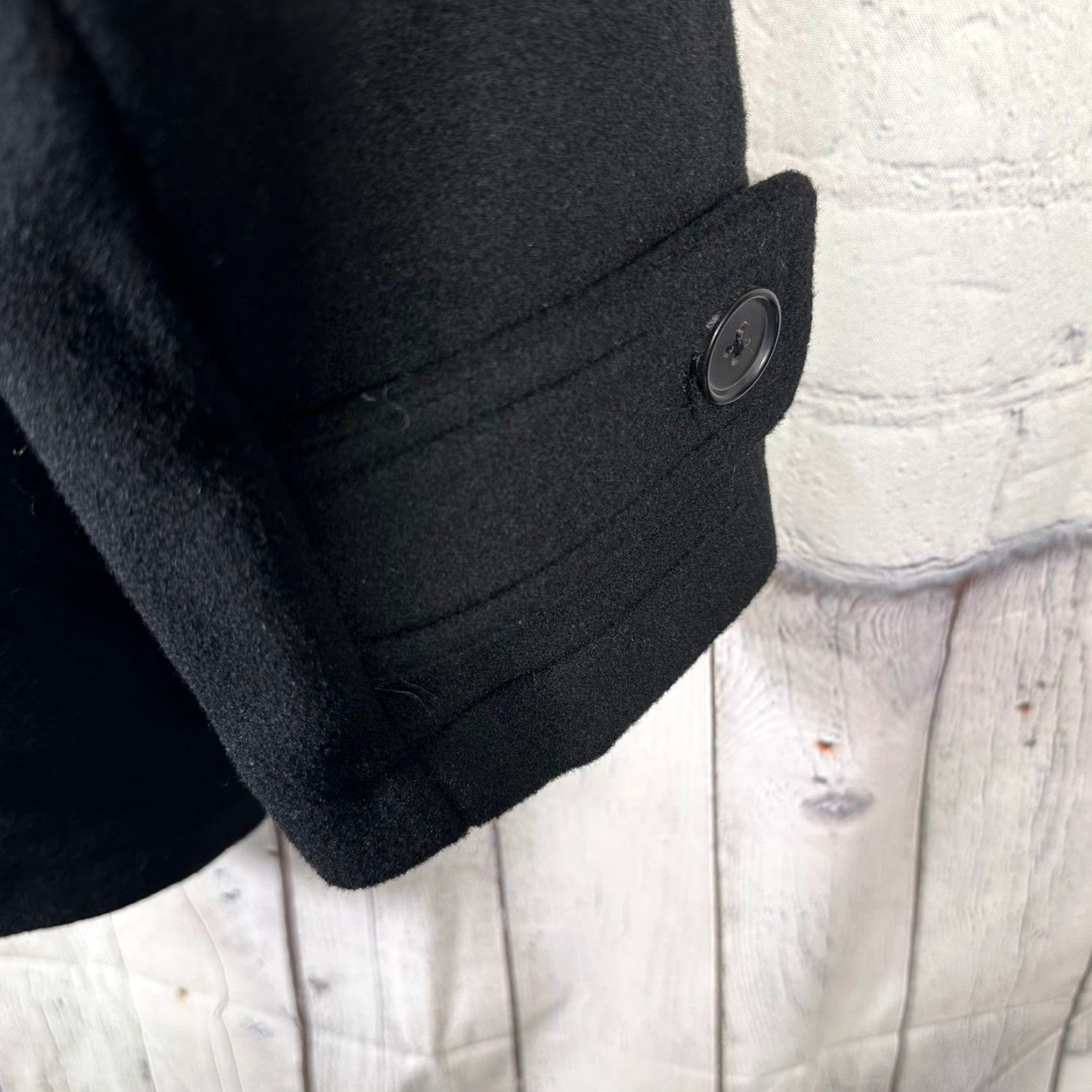 Quince Quince Wool Cashmere Peacoat Black XL Coat Men Regular Wool Lined Pockets Button Front Bag Travel Fall Winter Vintage No Size US XL / EU 56 / 4 - 3 Thumbnail