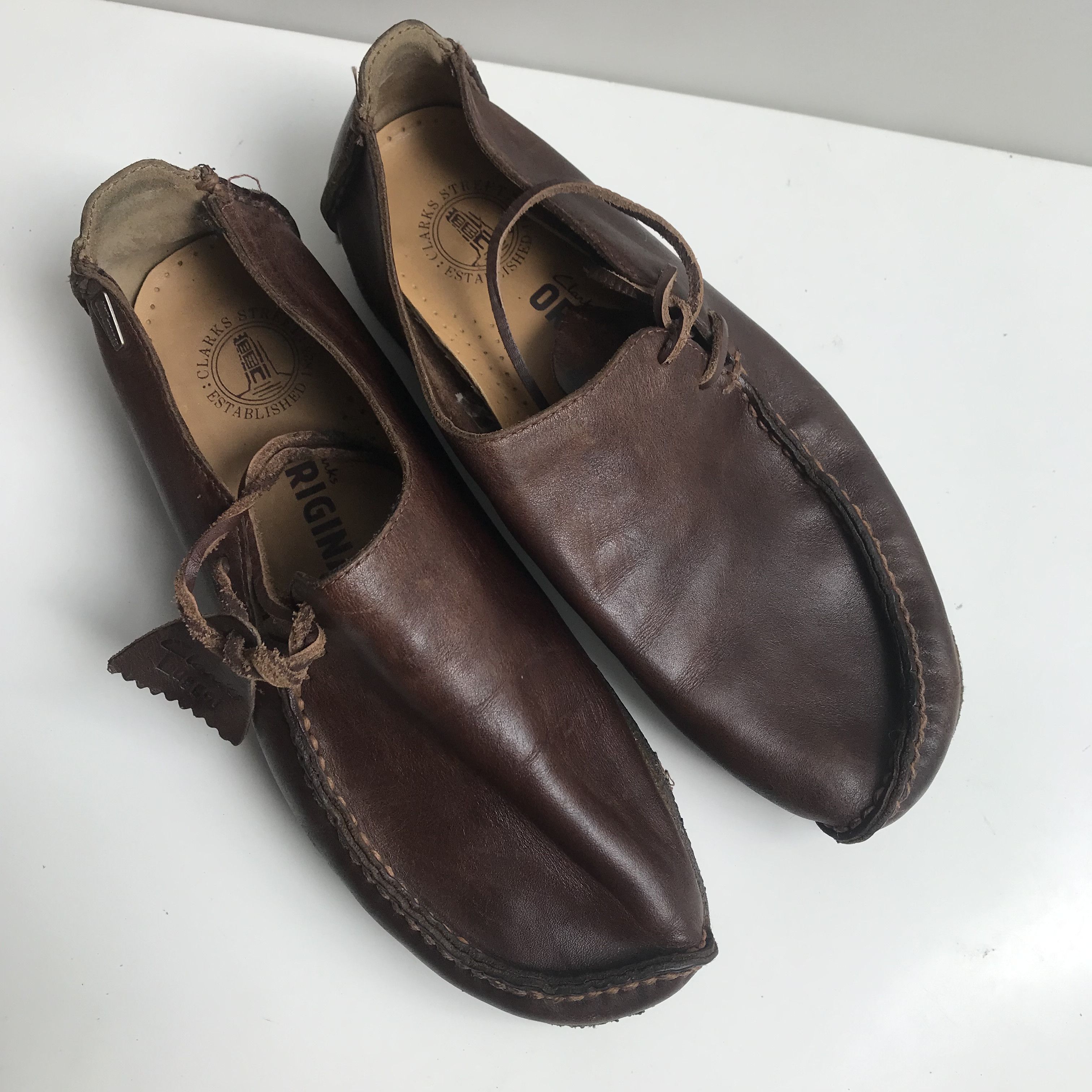Clarks Vintage Clarks original Lugger brown leather Low Shoes Size US 8.5 / EU 41-42 - 12 Thumbnail