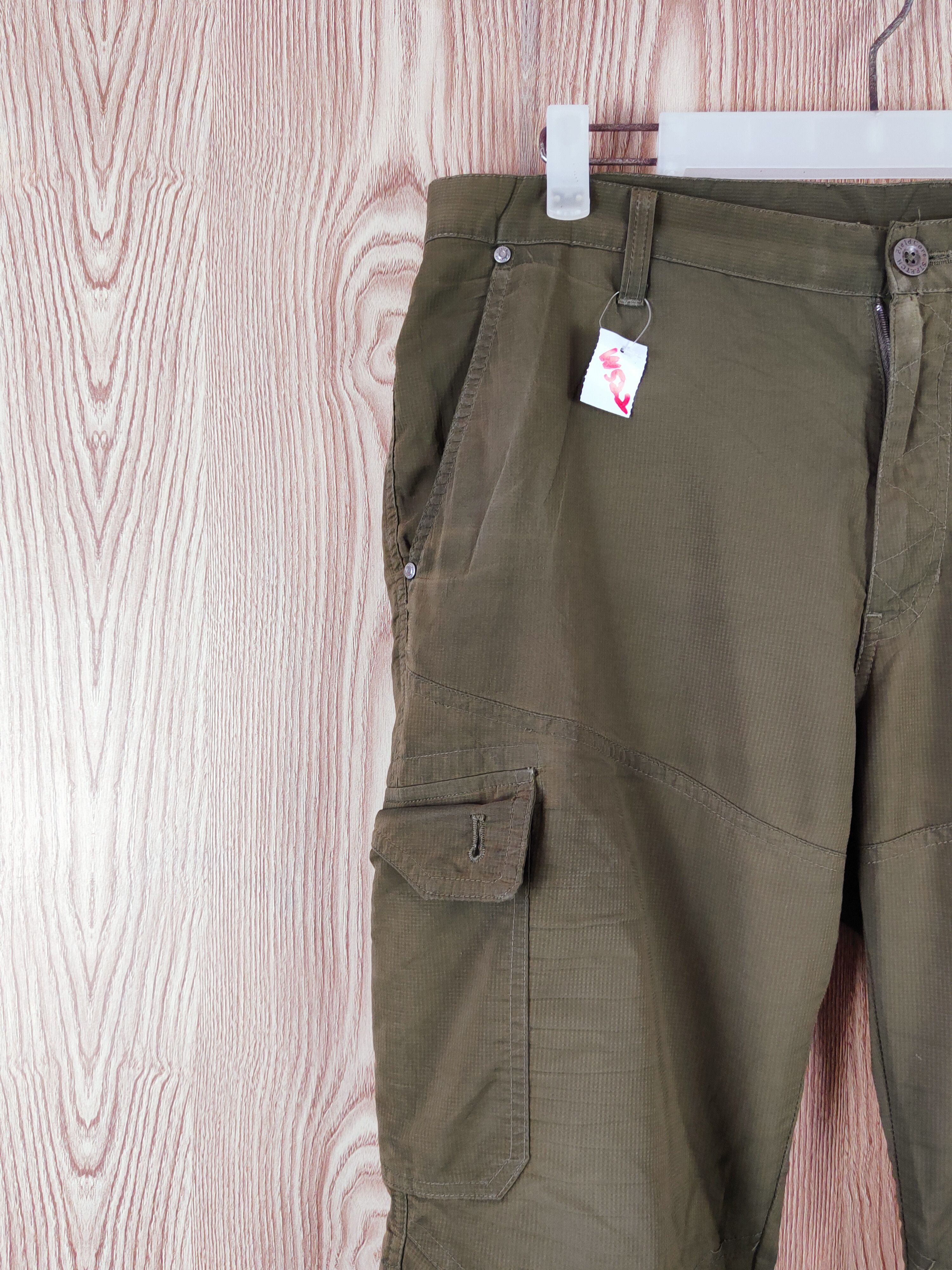 Japanese Brand FieldCore Olive Tactical Cargo hiking track Pants #W522 Size US 32 / EU 48 - 5 Thumbnail