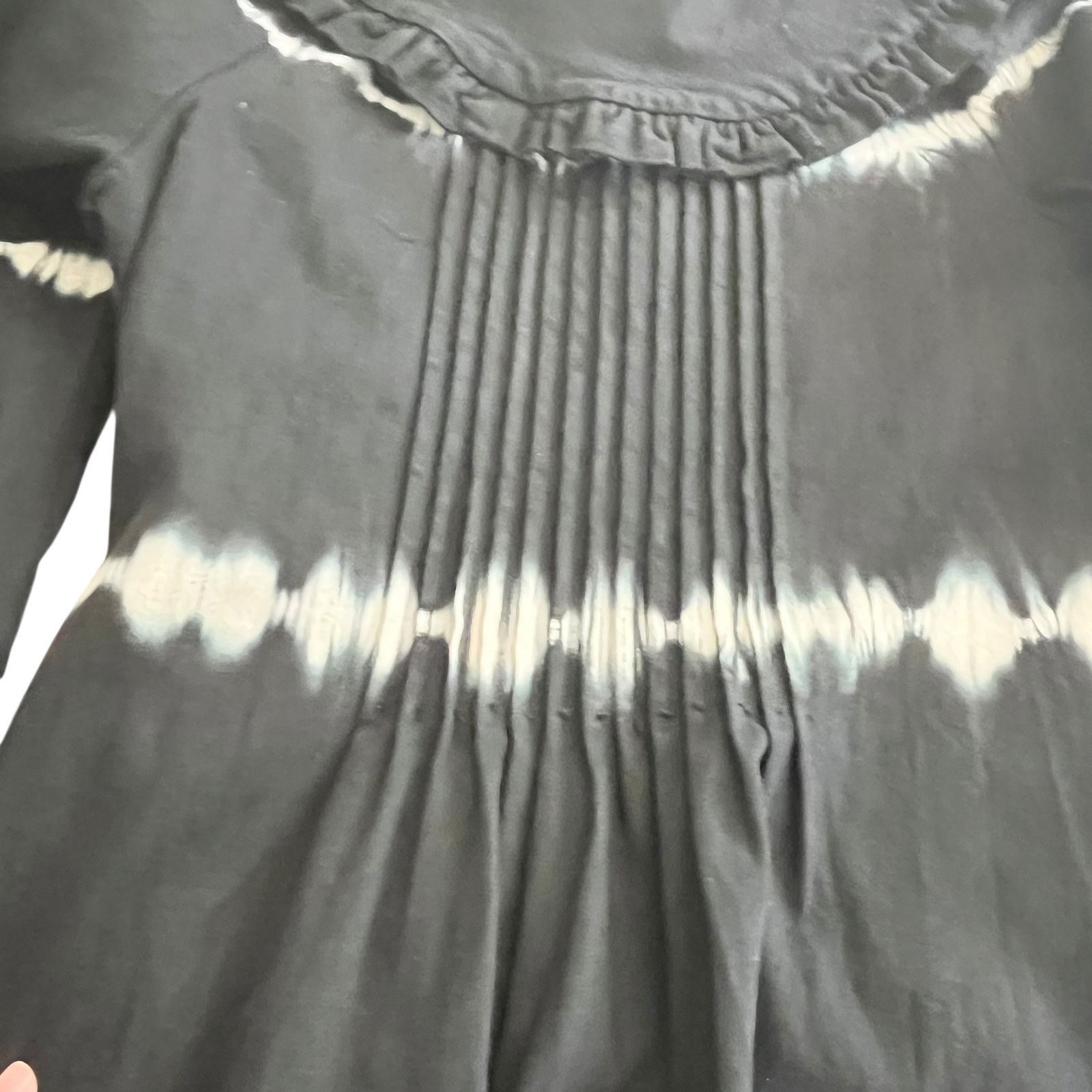 Other Steph Black Denim Tie Dye Exaggerated Collar Dress Size XS / US 0-2 / IT 36-38 - 6 Thumbnail