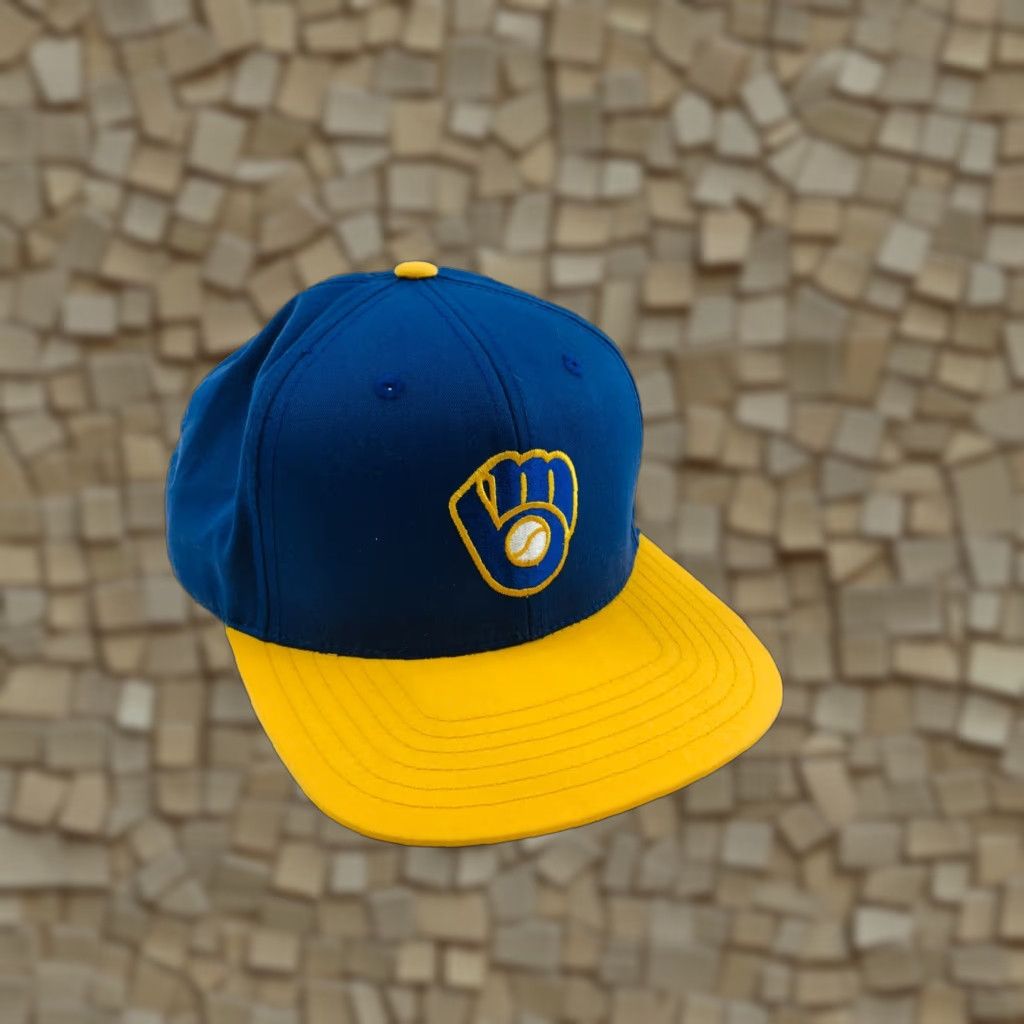 American Needle American Needle Baseball Cap Men's One Size Blue Adjustable Milwaukee Brewers Hat Size ONE SIZE - 1 Thumbnail