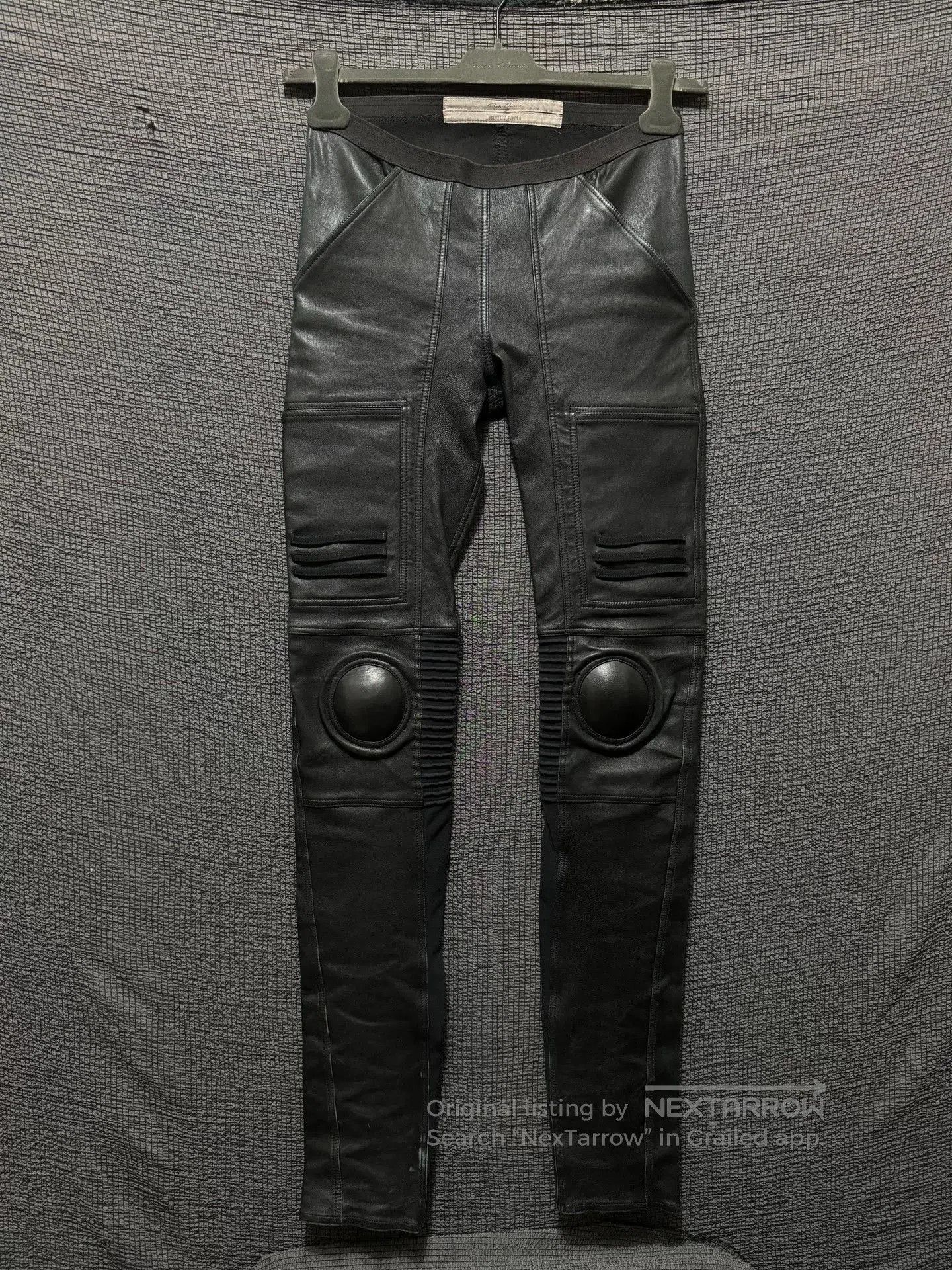 rick owens 14fw leather motorcycle leggings.