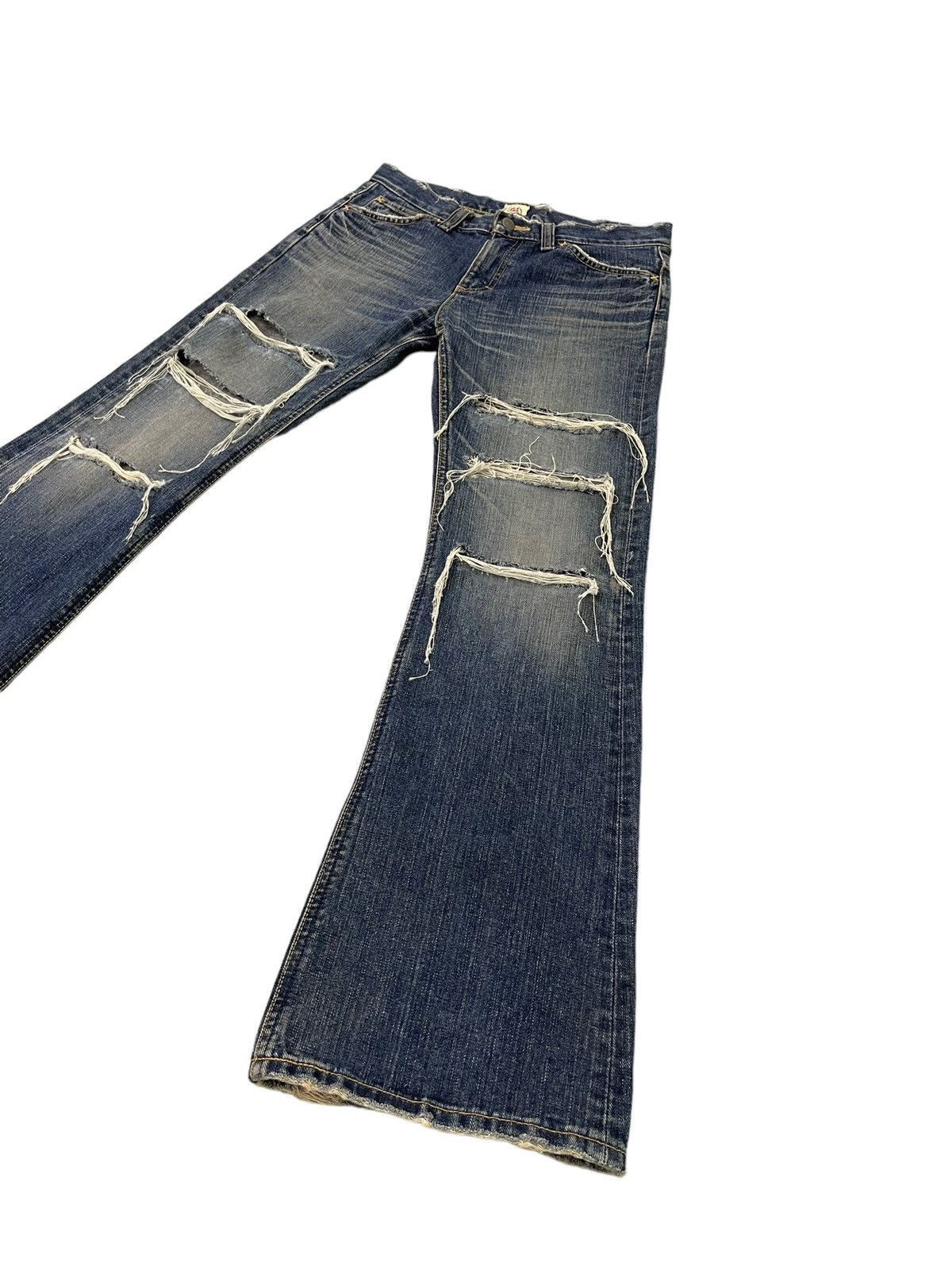 Lee Flare Jeans Lee Japan Slim Faded Distress Boot Cut 7🟦9 Size US 30 / EU 46 - 3 Thumbnail