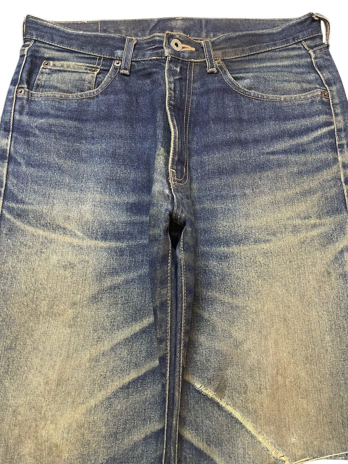 Kapital Vintage Japanese Brand Mud Wash Style Distress Loose Jeans Size US 32 / EU 48 - 3 Thumbnail