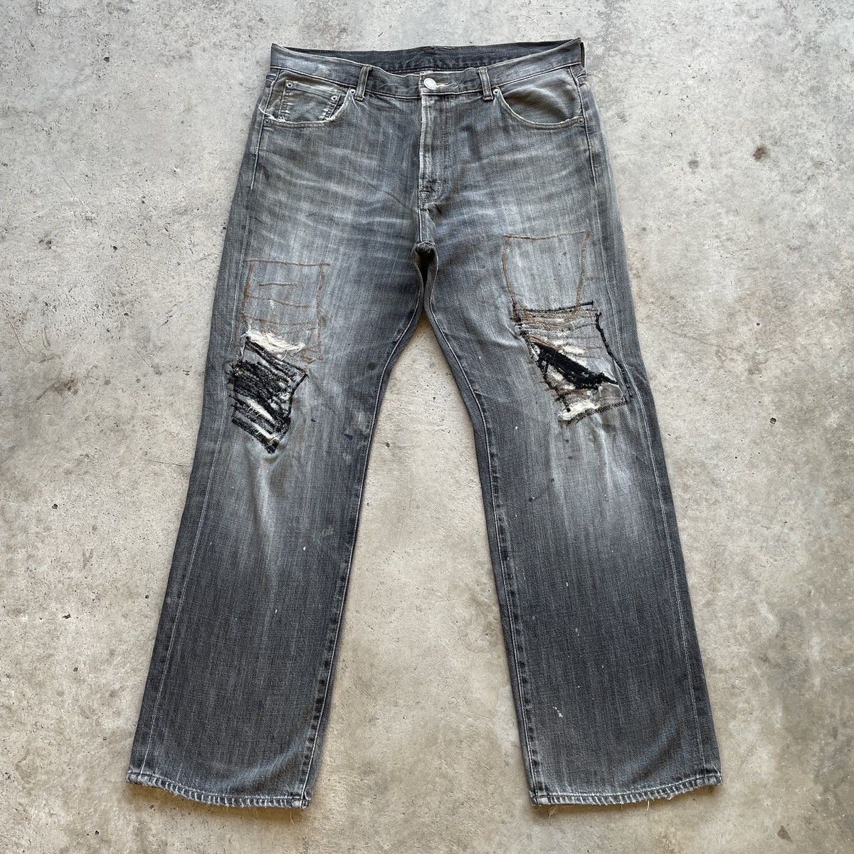 Japanese Brand W37x31.5💥 Japanese Vintage Black Faded Denim Jeans Pants Size US 37 - 1 Thumbnail
