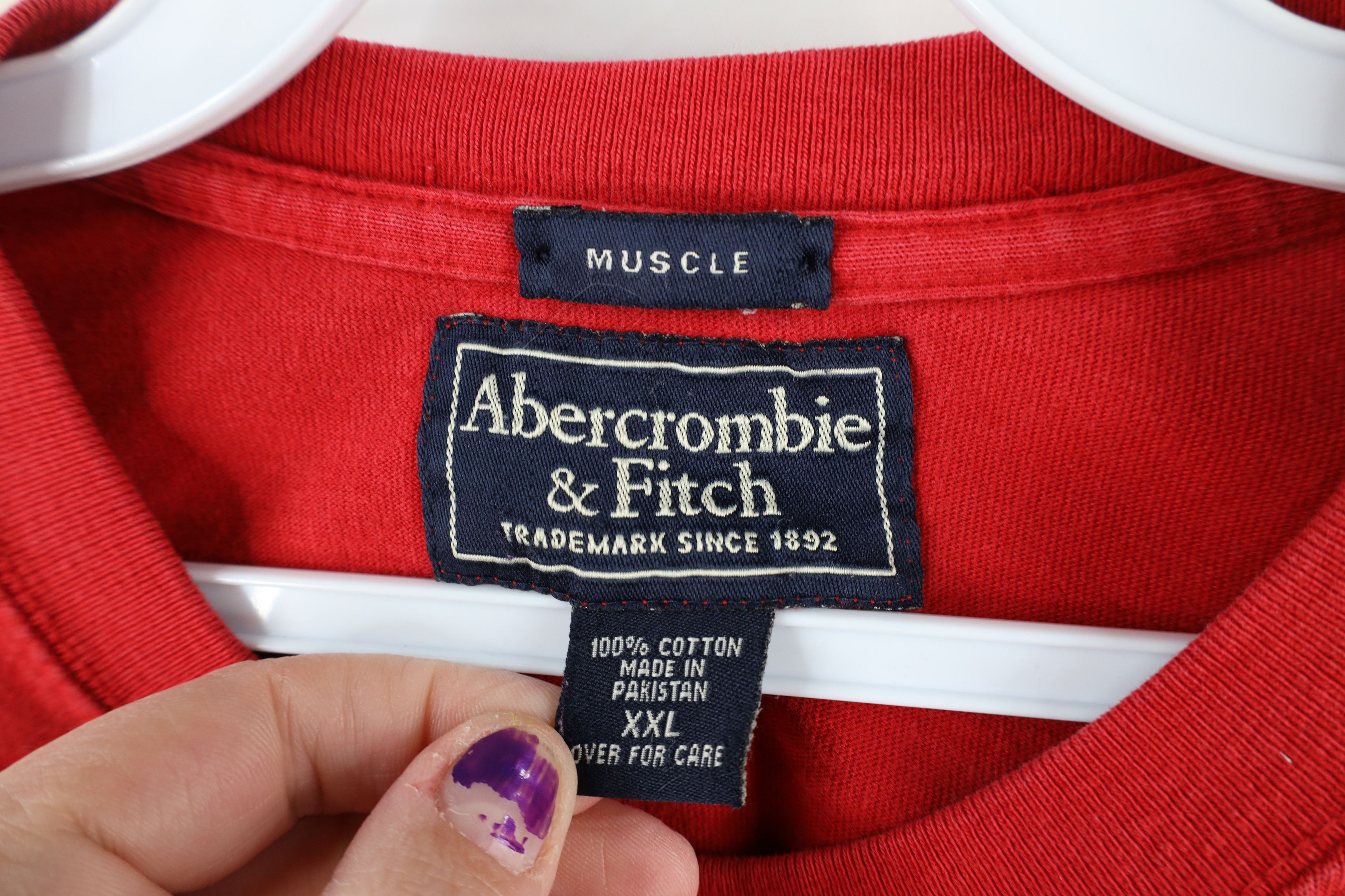 Abercrombie & Fitch Vintage Abercrombie & Fitch Out Long Sleeve T-Shirt Red Size US XXL / EU 58 / 5 - 6 Thumbnail