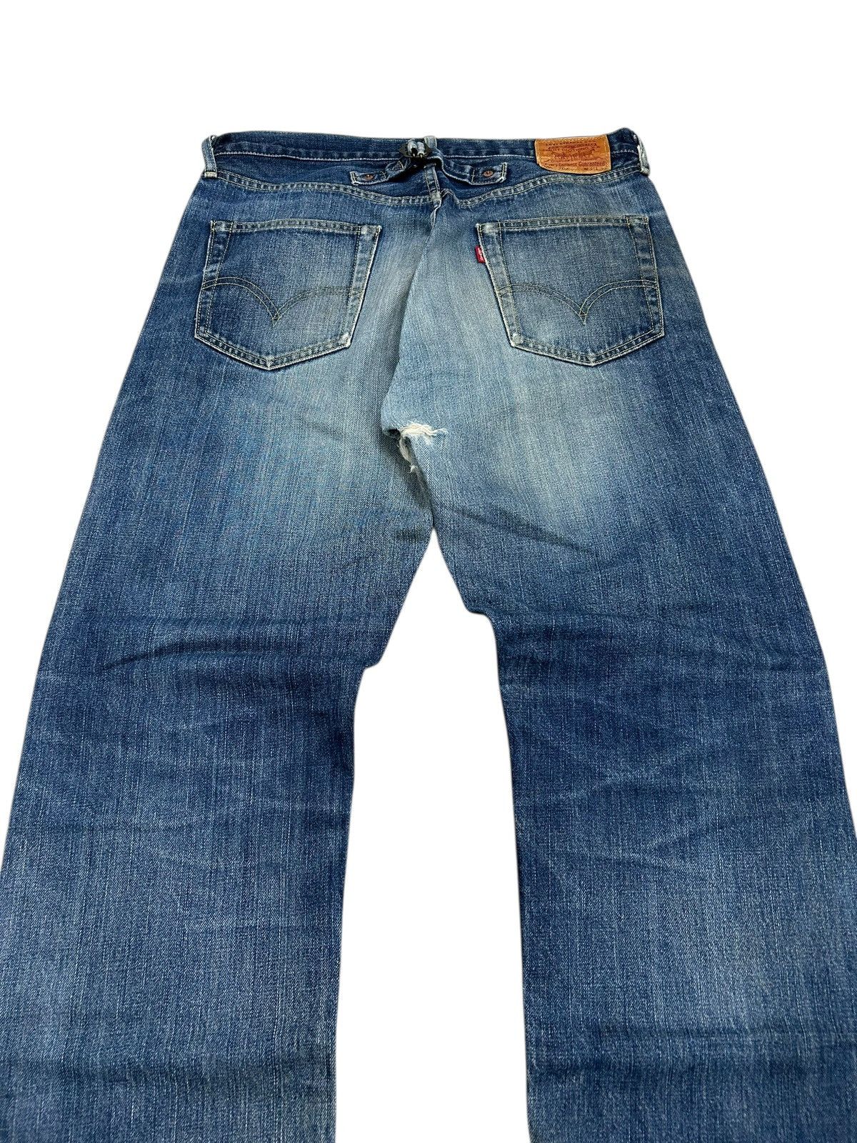 Levi's Vintage Levis 702 Big E Button Fly Buckle Selvedge Distress Size US 33 - 16 Thumbnail