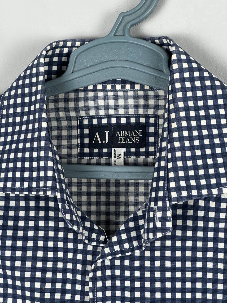Armani Vintage Armani Jeans Plaid Check Blue Shirt Size US M / EU 48-50 / 2 - 6 Thumbnail