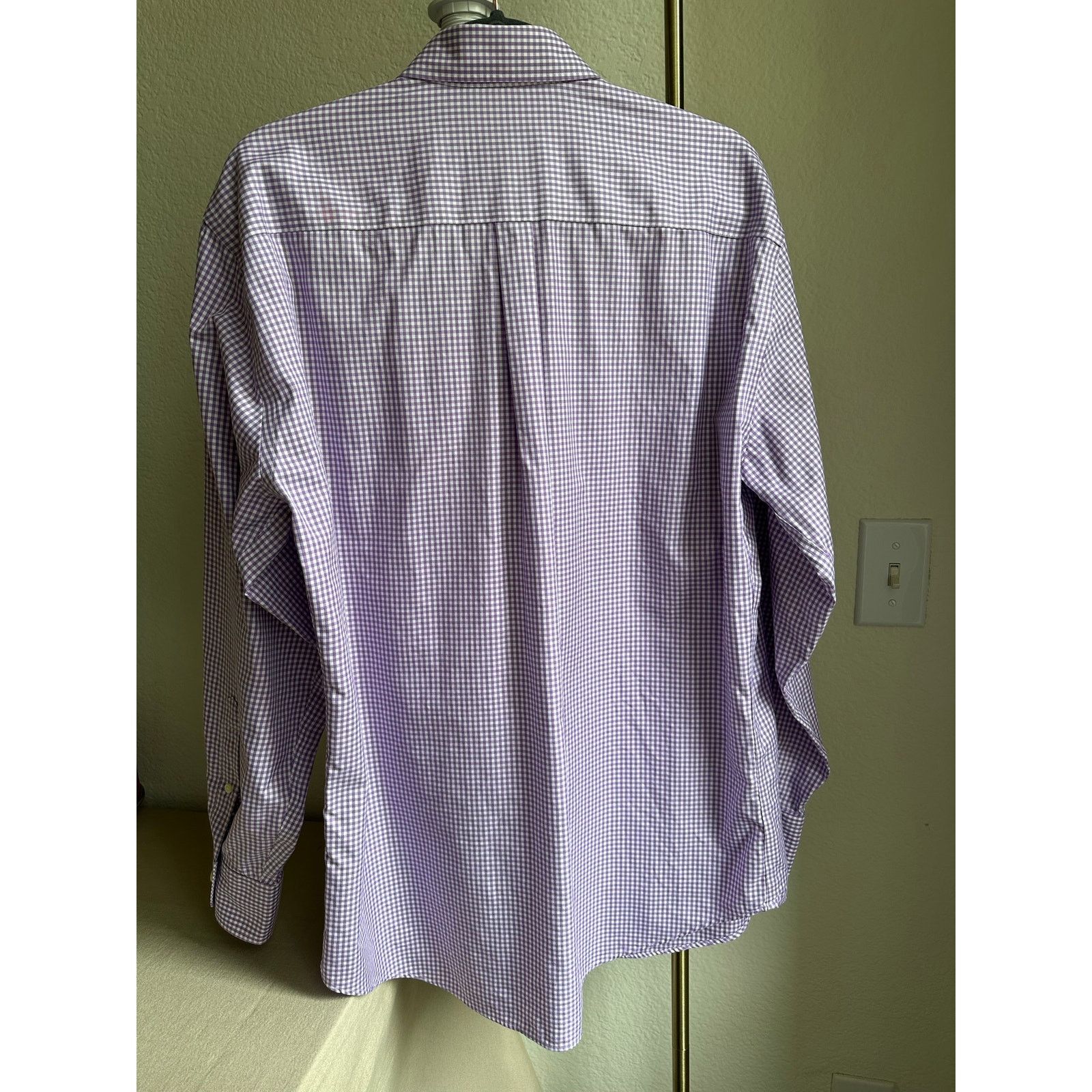Peter Millar Peter Millar Purple Gingham Cotton Dress Shirt Size US L / EU 52-54 / 3 - 5 Thumbnail