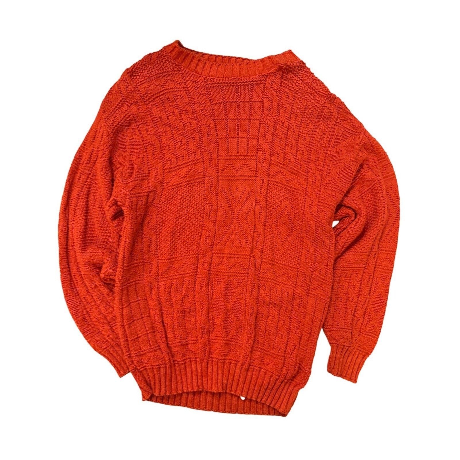 & Other Stories Vintage 80s Hand Knit Cotton Sweater Mens Med USA Textured Size US M / EU 48-50 / 2 - 1 Thumbnail