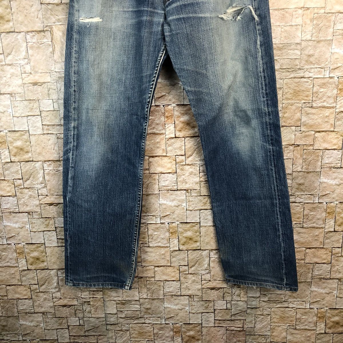 Levi's 501 Levis Blue Distressed Denim Pants #A970 Size US 30 / EU 46 - 3 Thumbnail