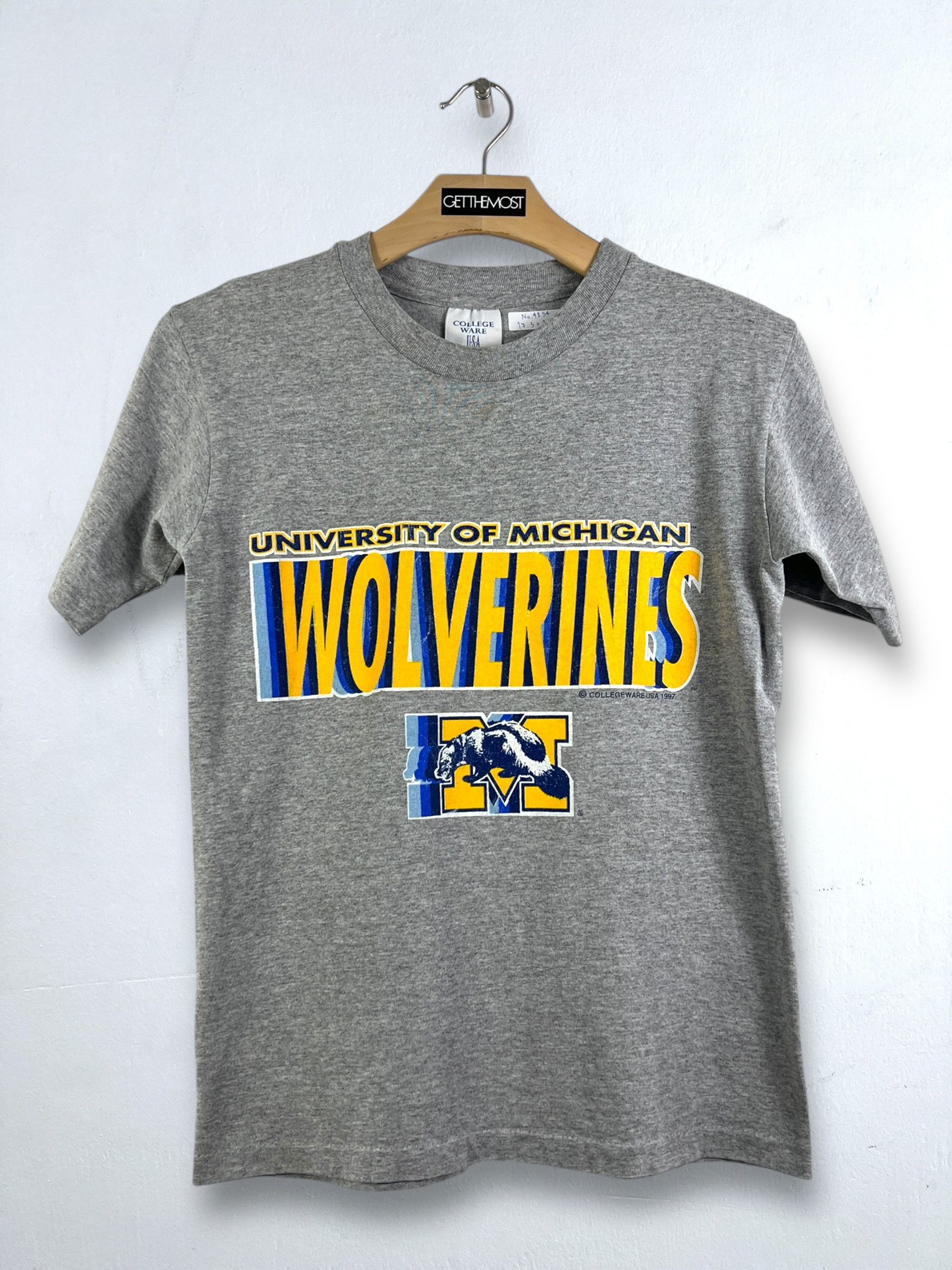 NCAA × Vintage No.4854 Vintage 90s Michigan Wolverines Graphic Tee (L) Size US L / EU 52-54 / 3 - 1 Thumbnail