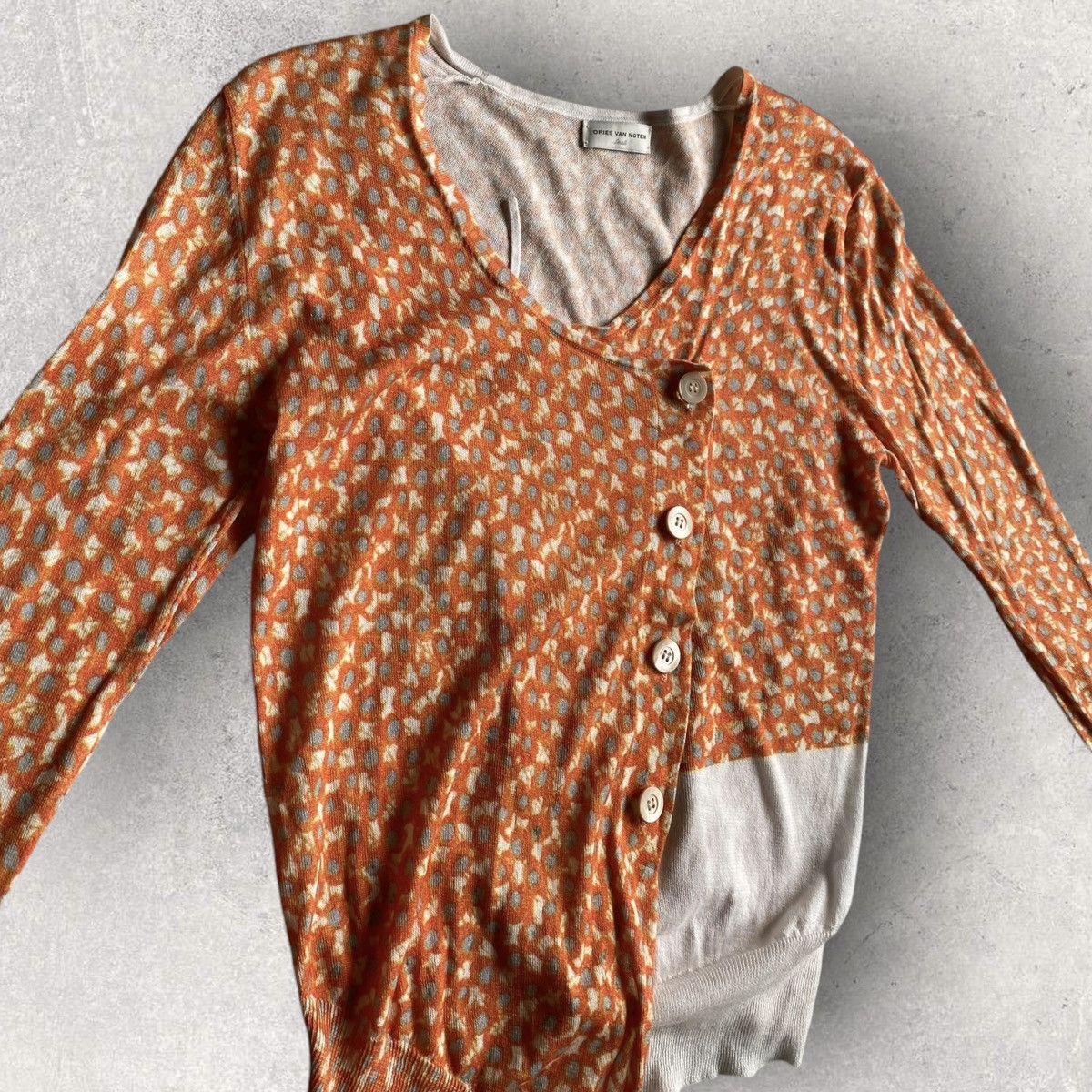 Dries Van Noten Asymmetric Print Cardigan Size S / US 4 / IT 40 - 4 Thumbnail