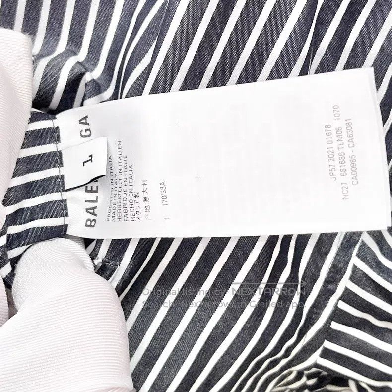 Balenciaga Balenciaga Double-Sided Black Blue Striped Shirt Size US S / EU 44-46 / 1 - 7 Thumbnail