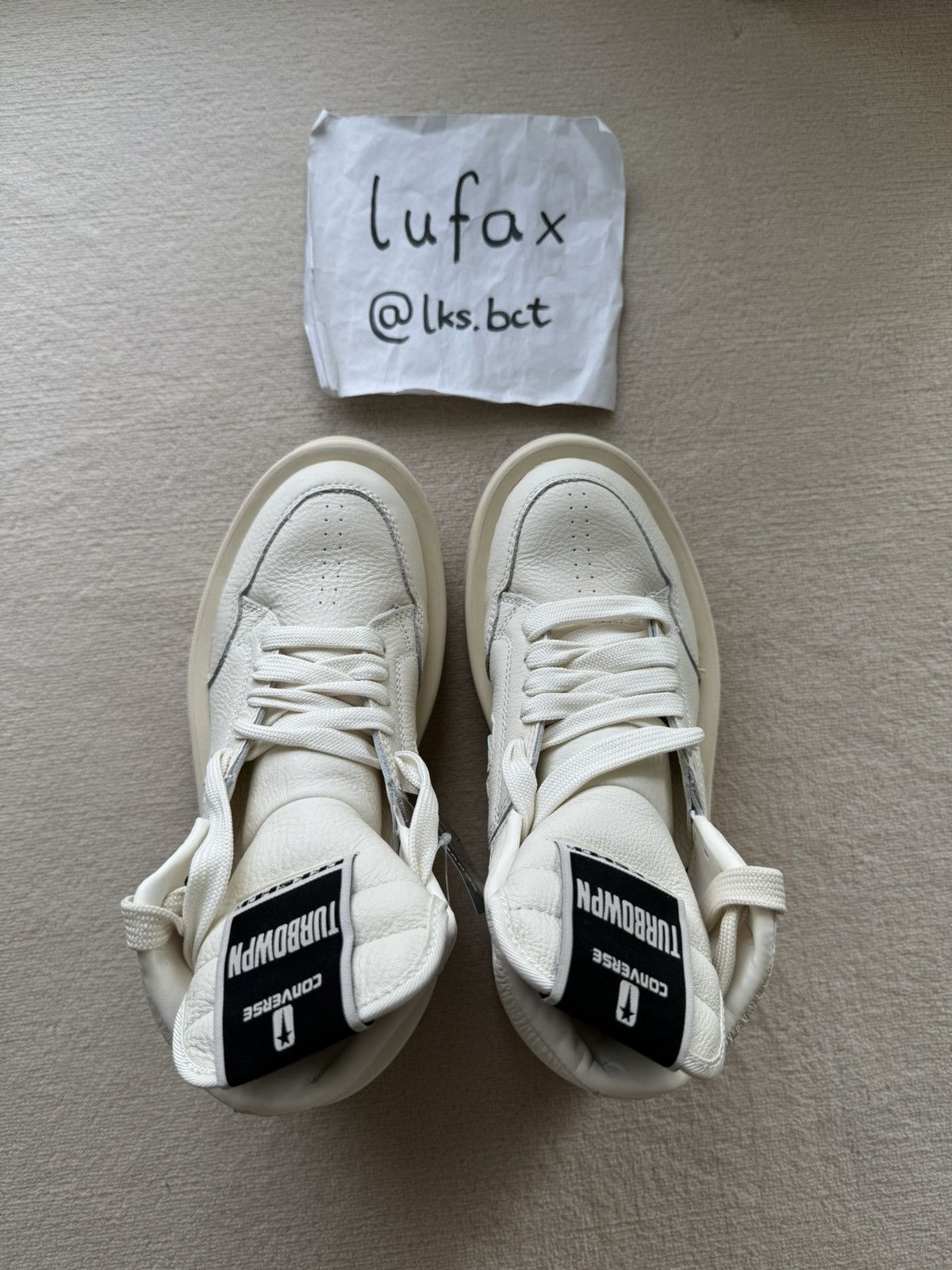 Converse × Rick Owens Drkshdw NEW | TURBOWPN DRKSHDW X CONVERSE WOMENS WHITE/MILK Size US 7 / IT 37 - 2 Thumbnail