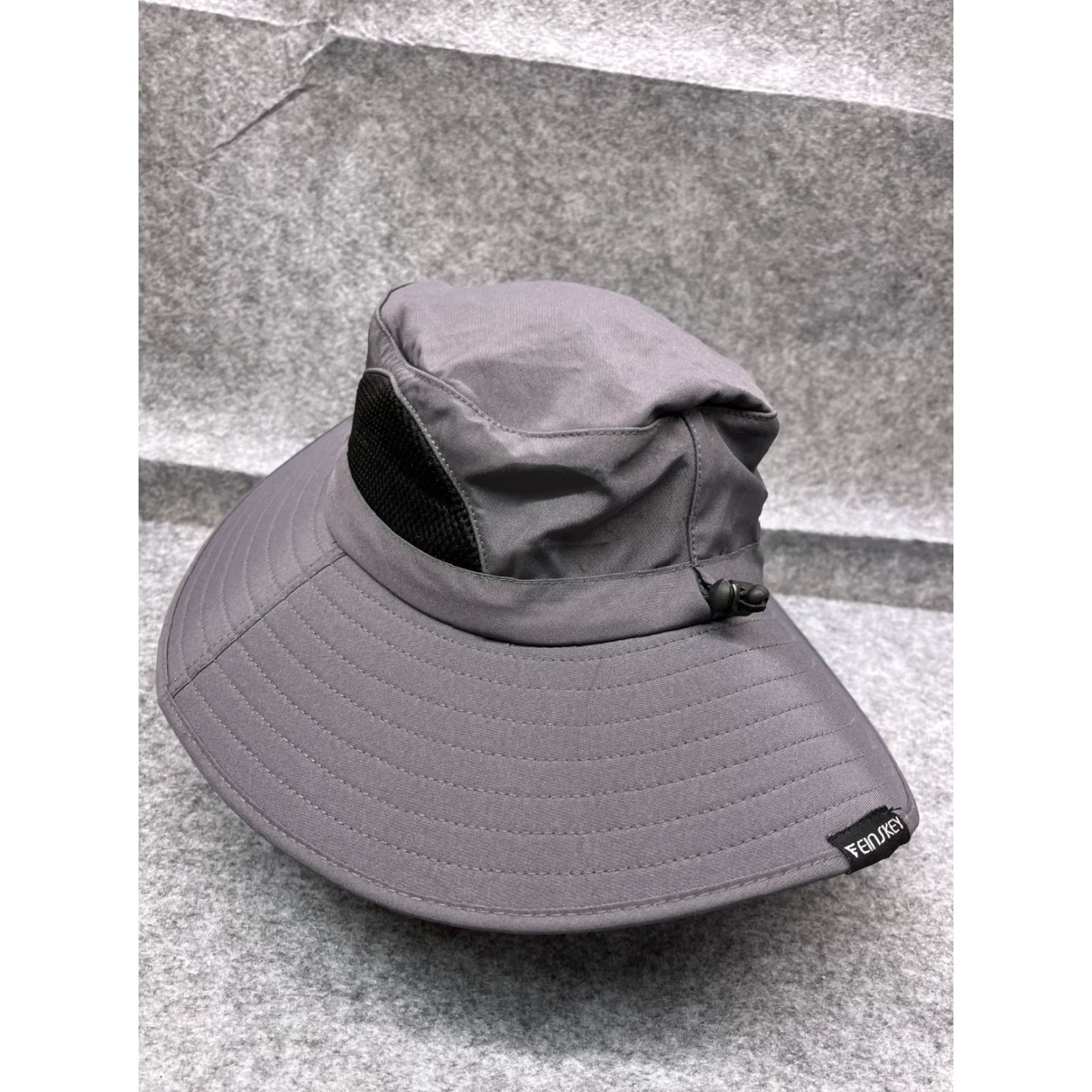 Vintage Einskey Sun Hat Adult One Size Gray Knit 100% Polyester Camp Outdoors Hat/Cap Unisex Adults Sun Hat Men Women Size ONE SIZE - 5 Thumbnail