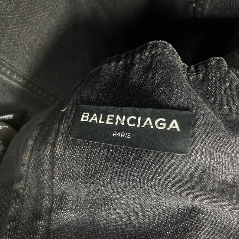 Balenciaga Balenciaga Black Sinners Embroidered Logo Denim Jacket Size US M / EU 48-50 / 2 - 4 Thumbnail
